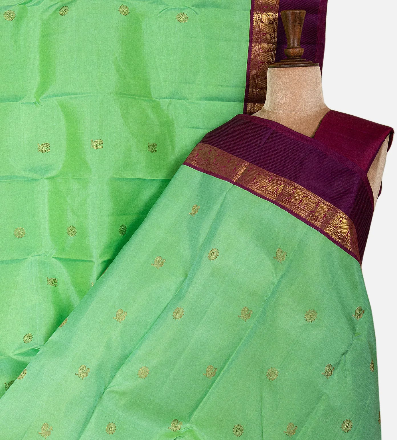 Pastel Green Kanchipuram Silk Saree