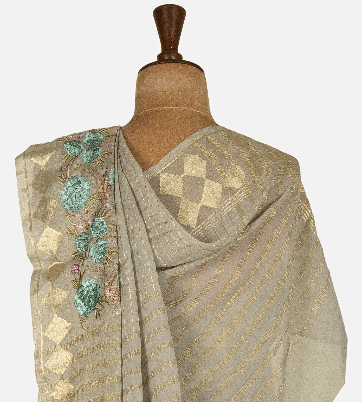Grey Georgette Saree
