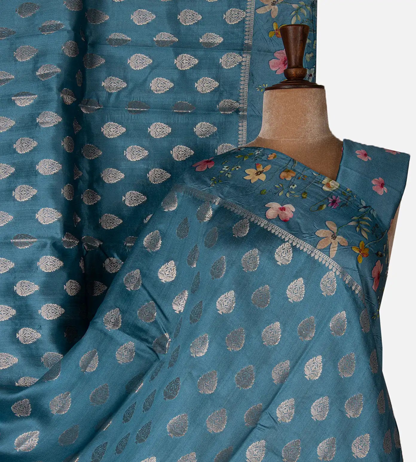 Blue Chaniya Silk Saree