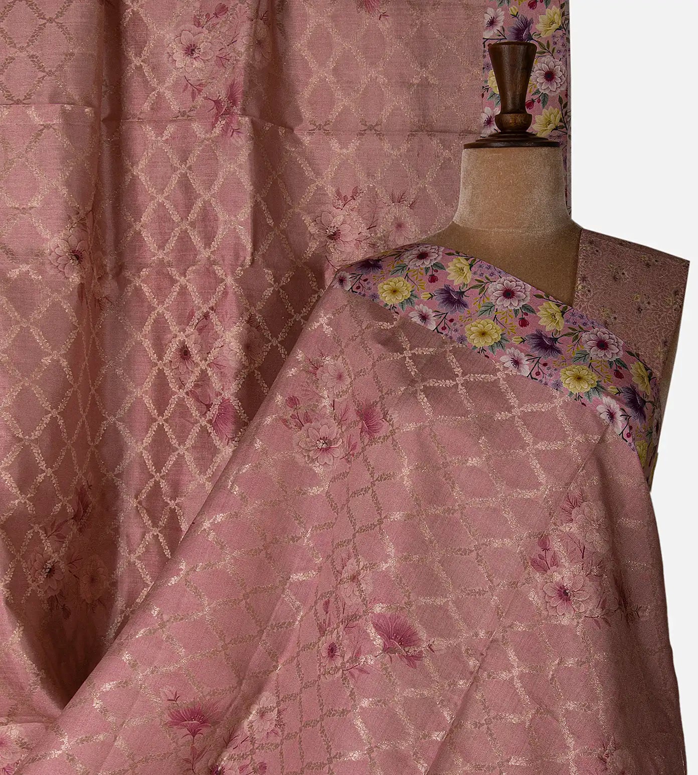 Light Pink Chaniya Silk Saree