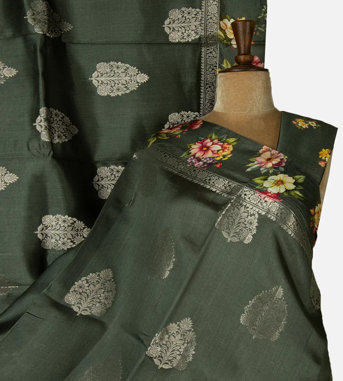 Green Chaniya Silk Saree