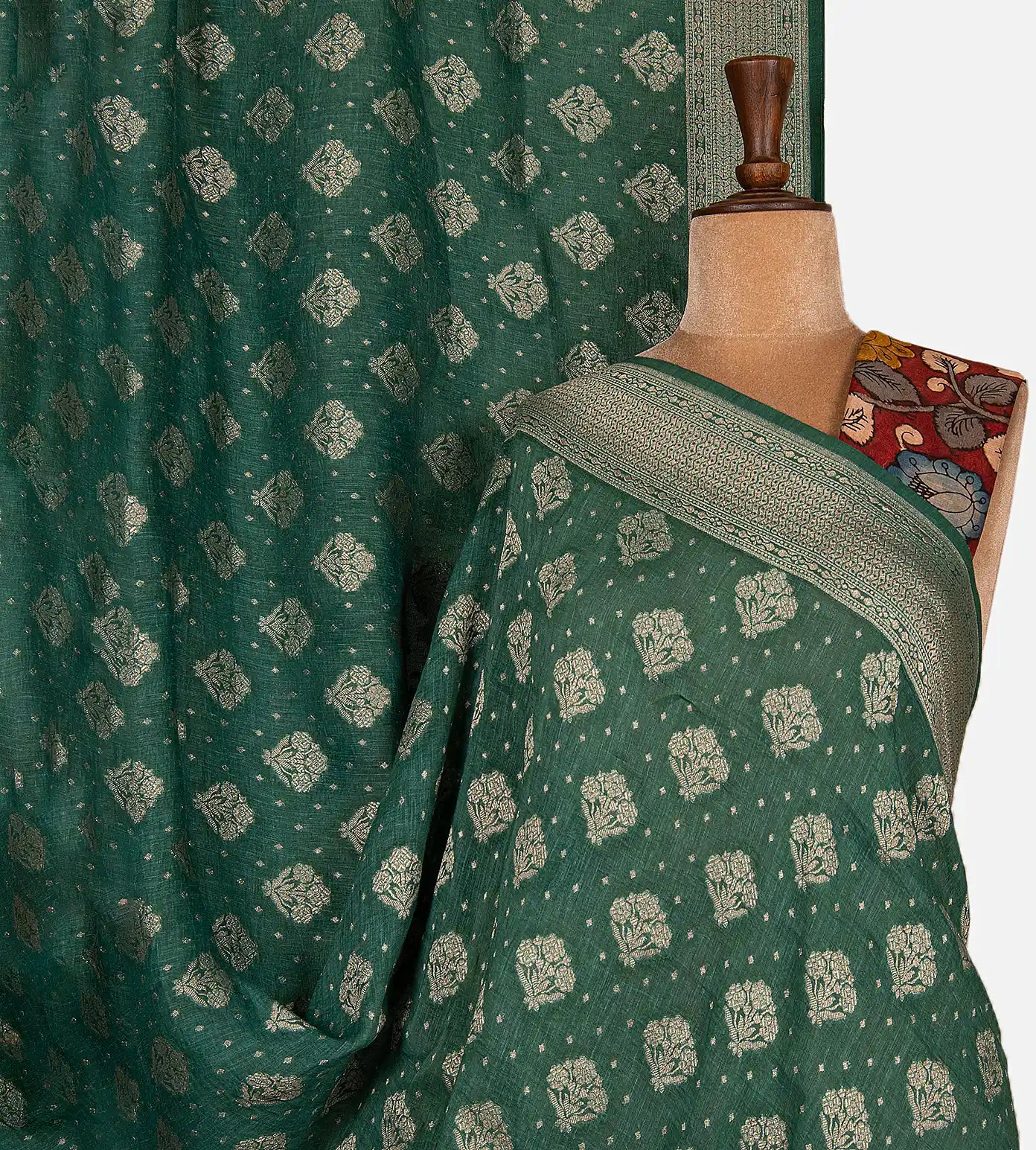 Blue Banarasi Linen Georgette Saree