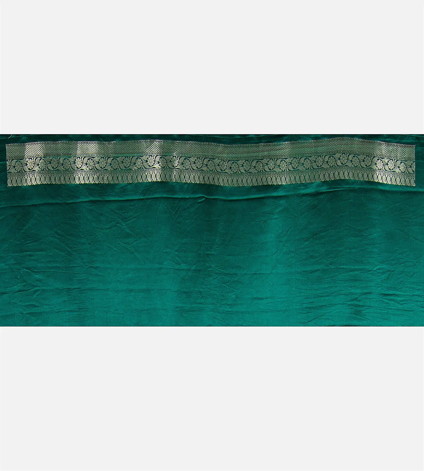 Teal Banarasi Mashru Silk Saree