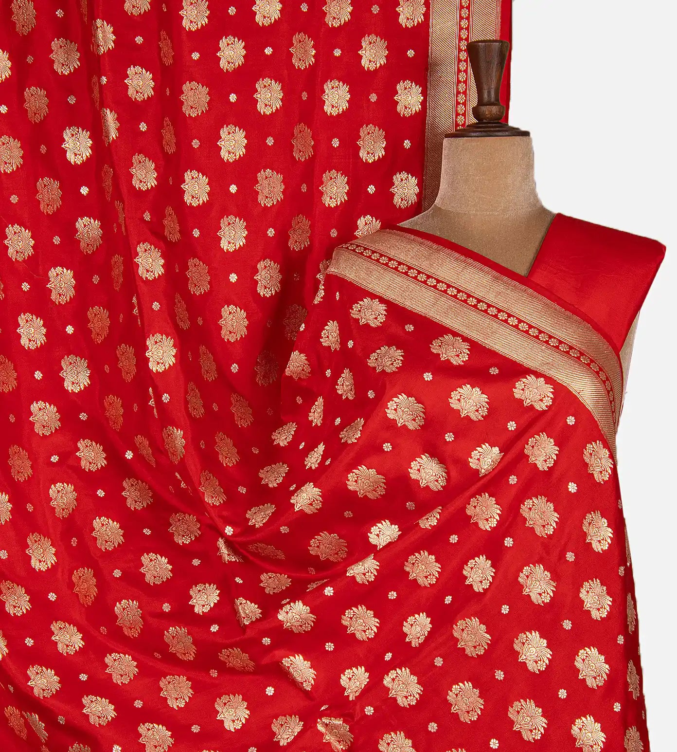 Red Banarasi Mashru Silk saree