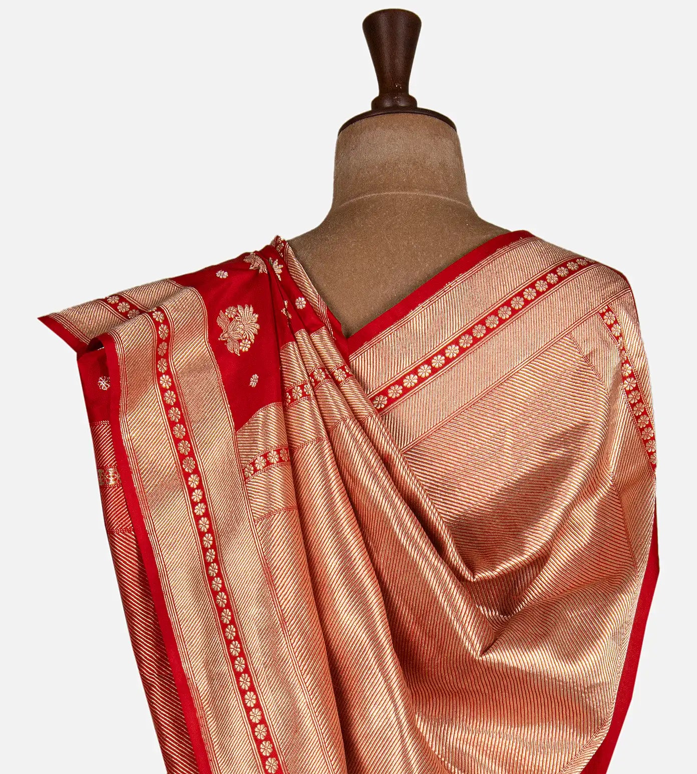 Red Banarasi Mashru Silk saree