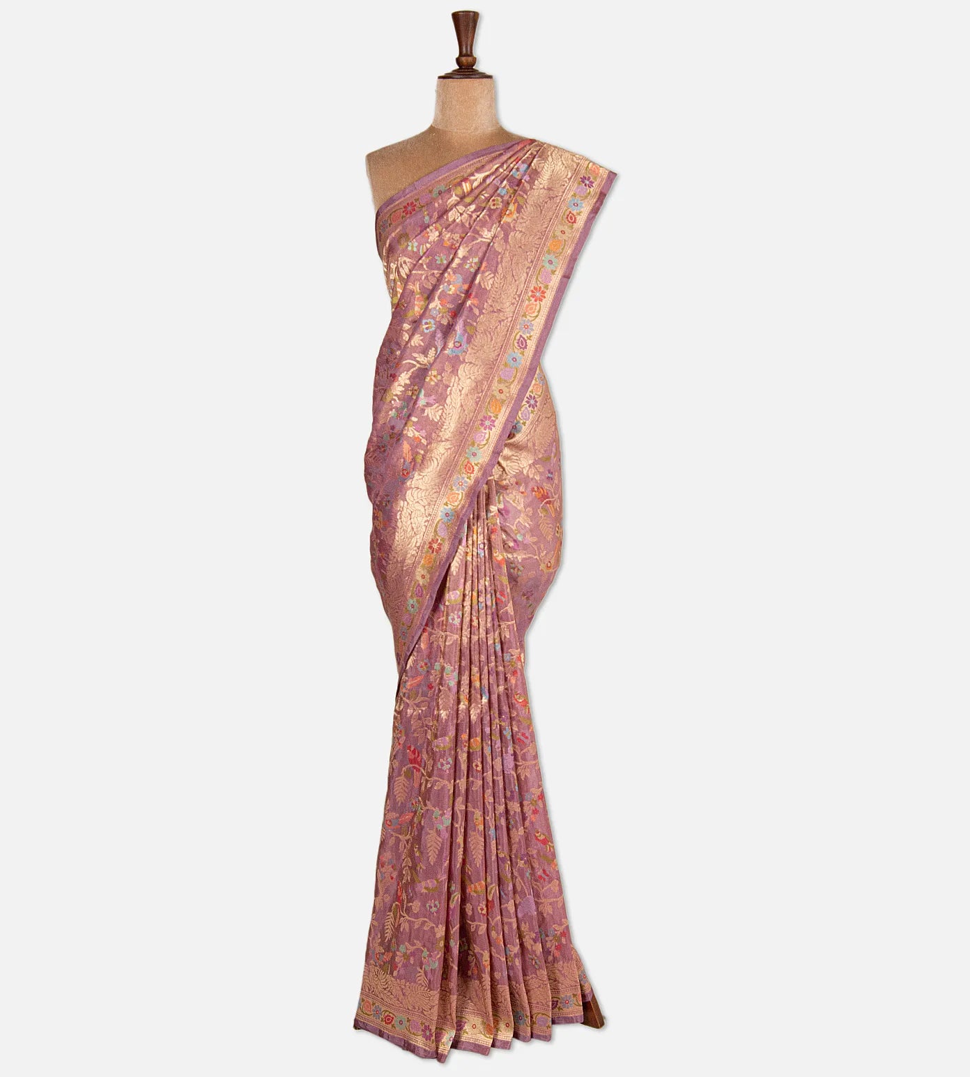 Mauve Banarasi Silk Saree