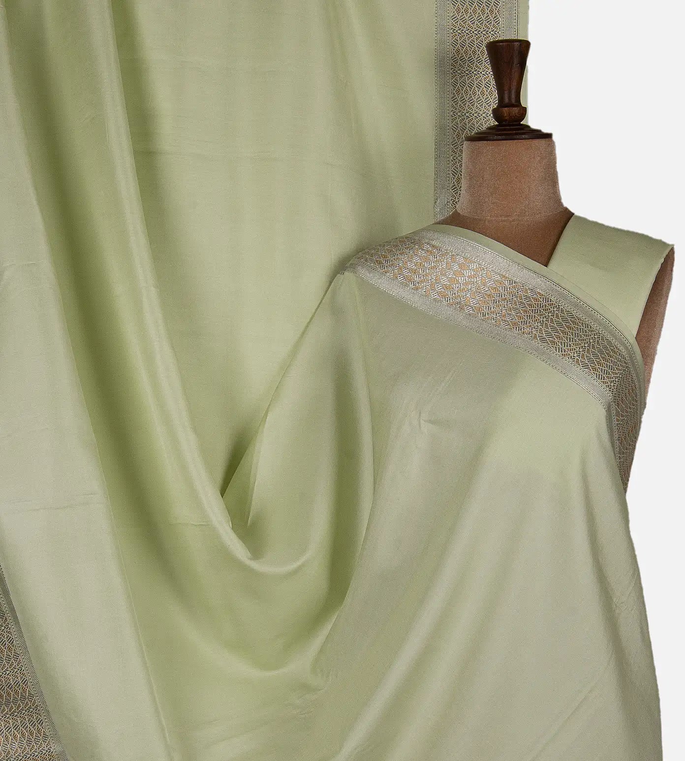 Pastel Green Banarasi Mashru Silk Saree