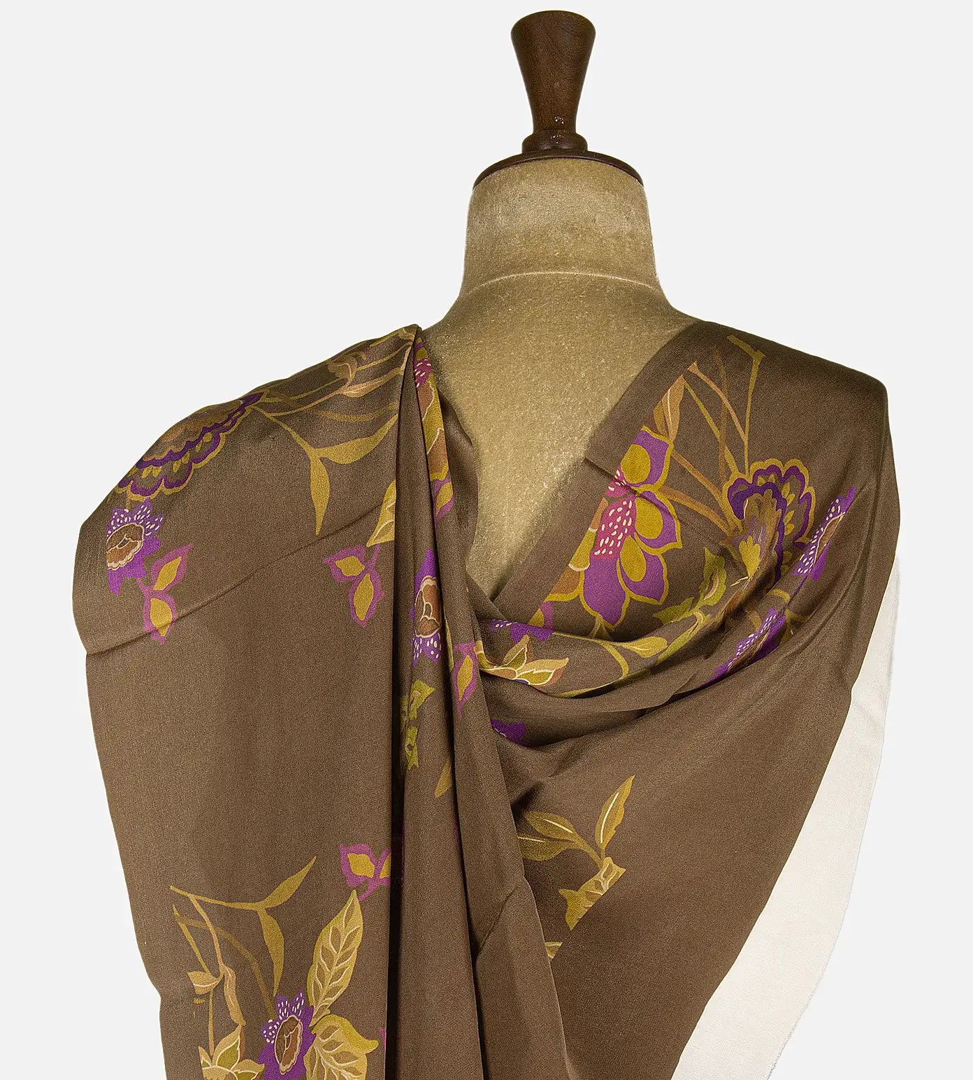 Brown Crepe Saree