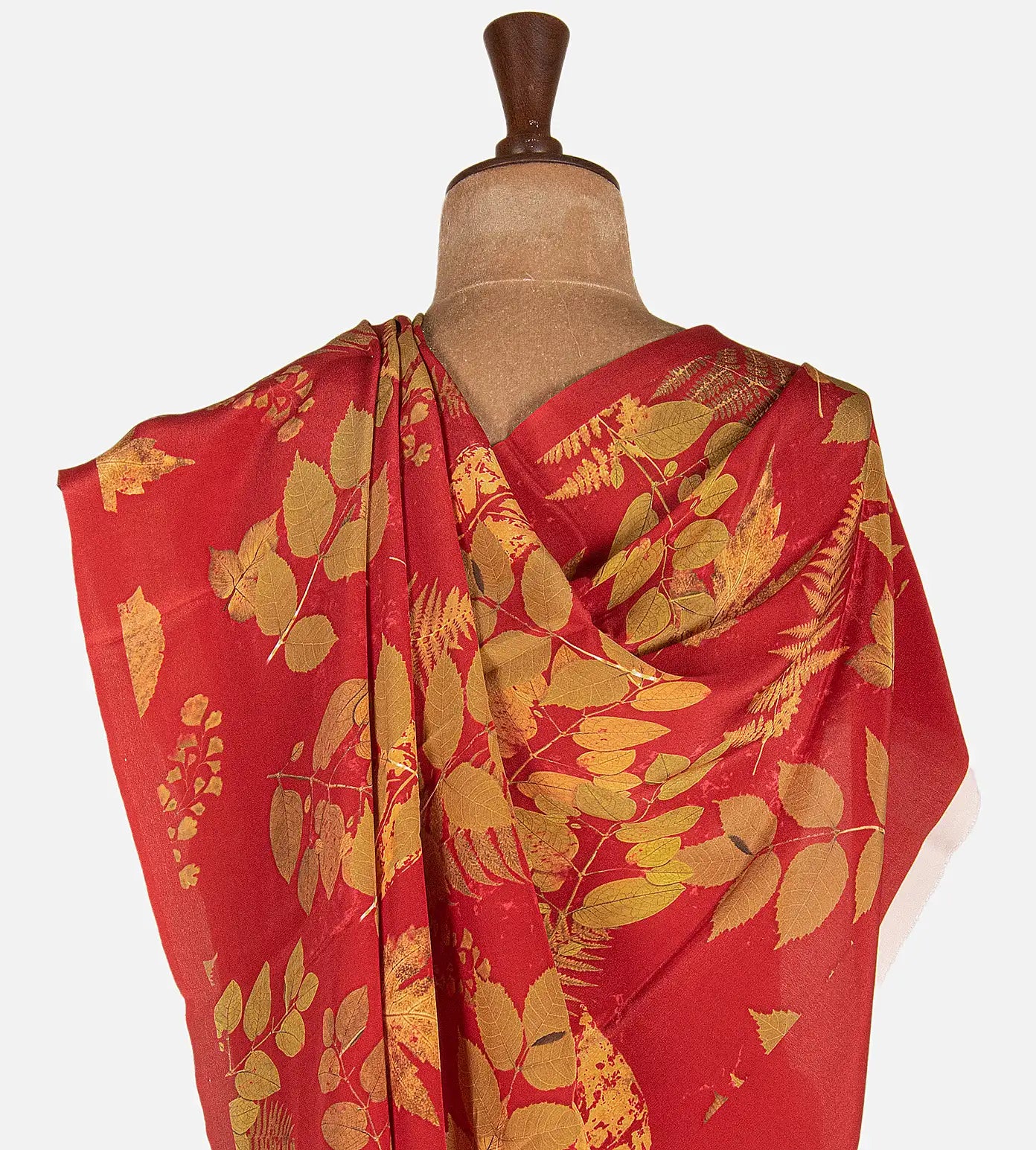 Red Crepe Saree