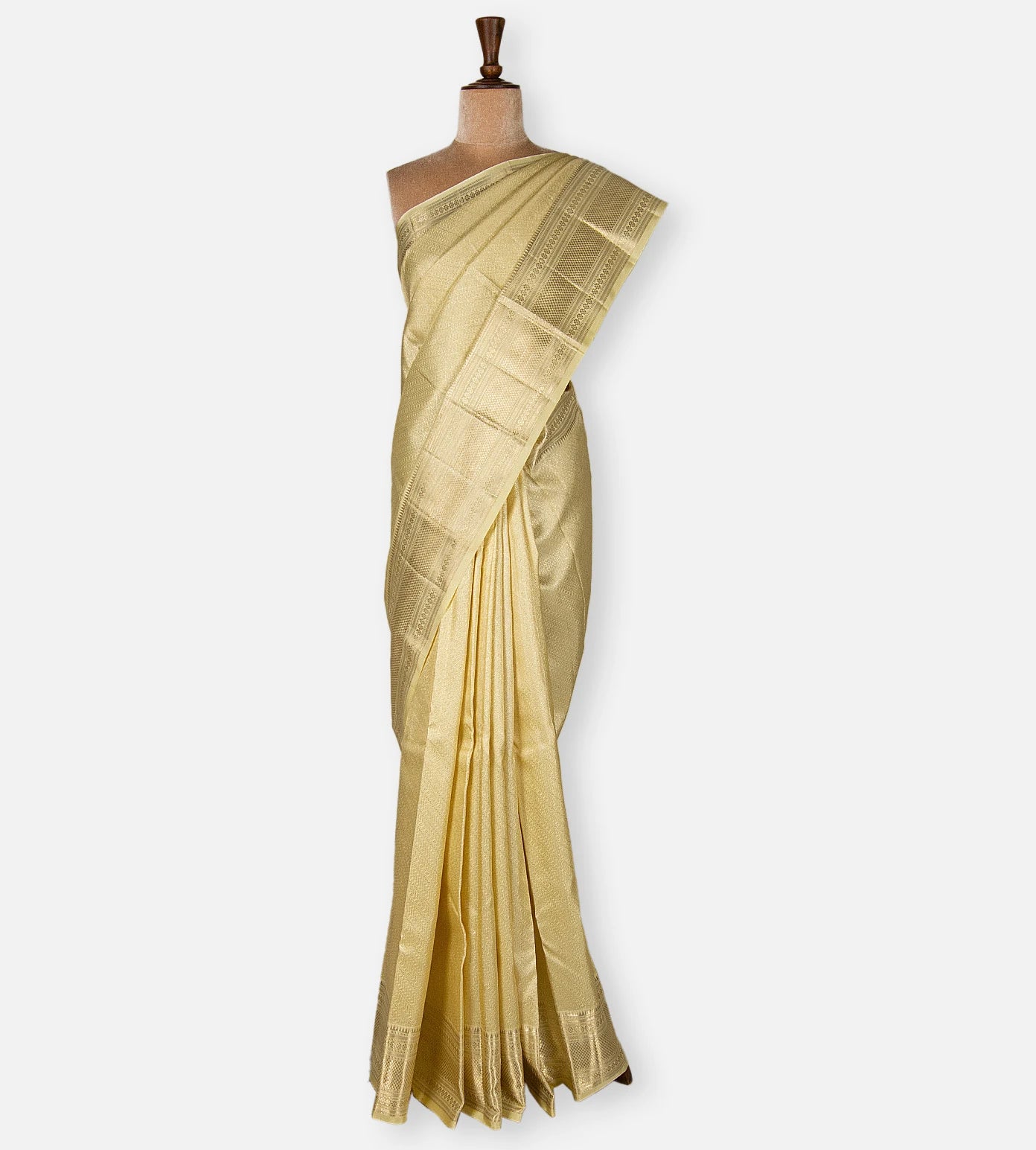 Pastel Yellow Kanchipuram Silk Saree