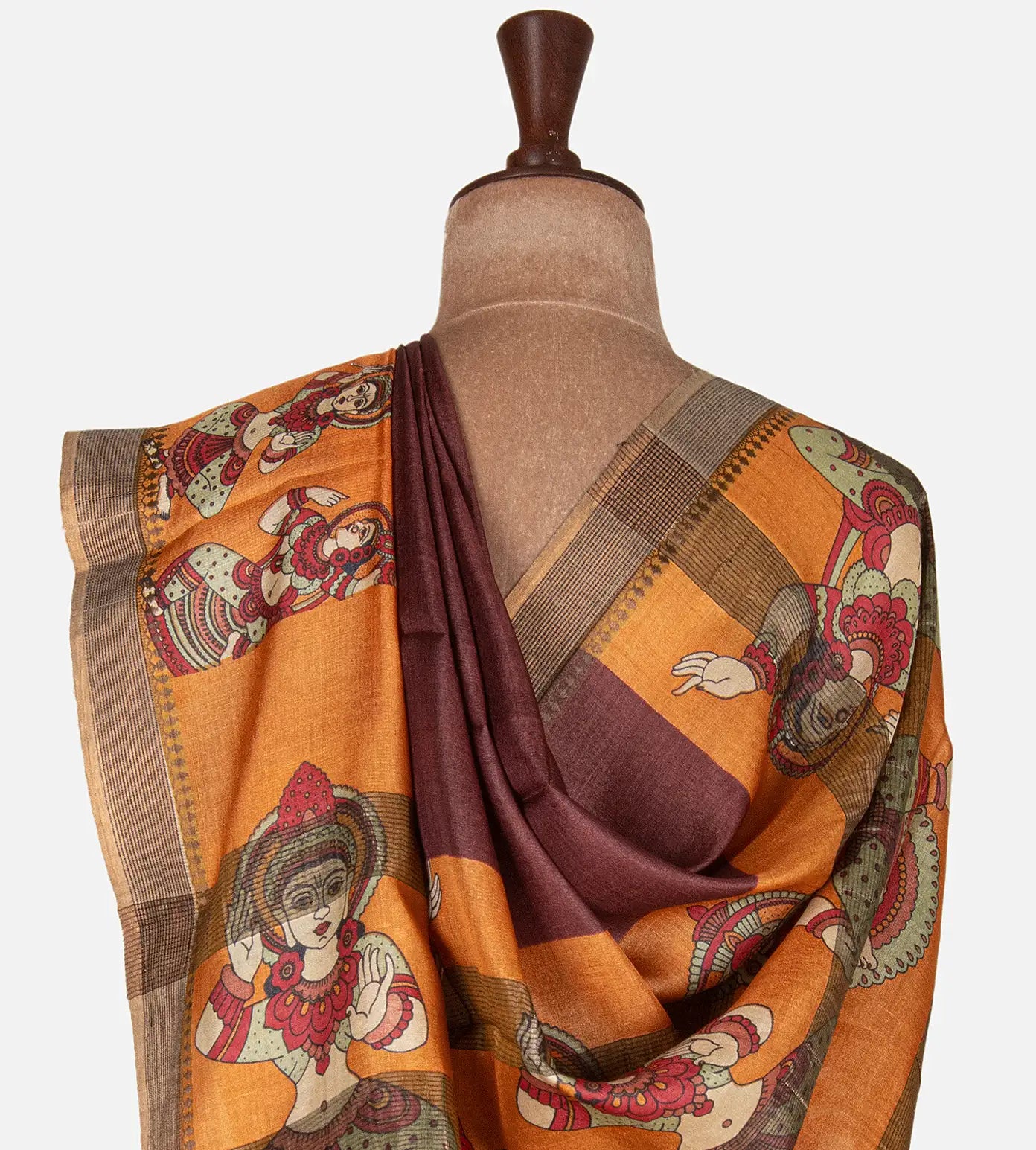 Maroon Tussar Saree