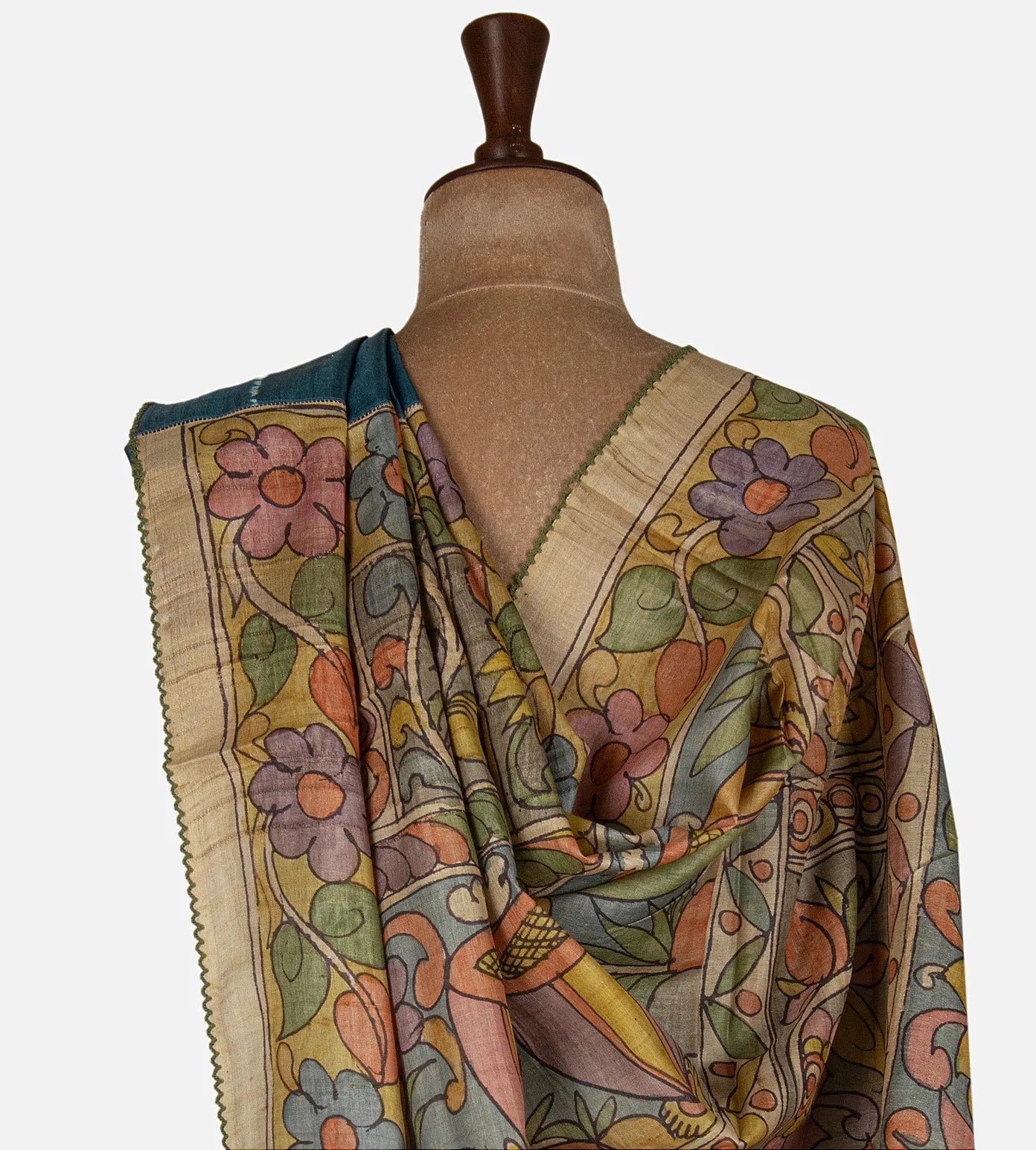 Blue Shibori Tussar Saree