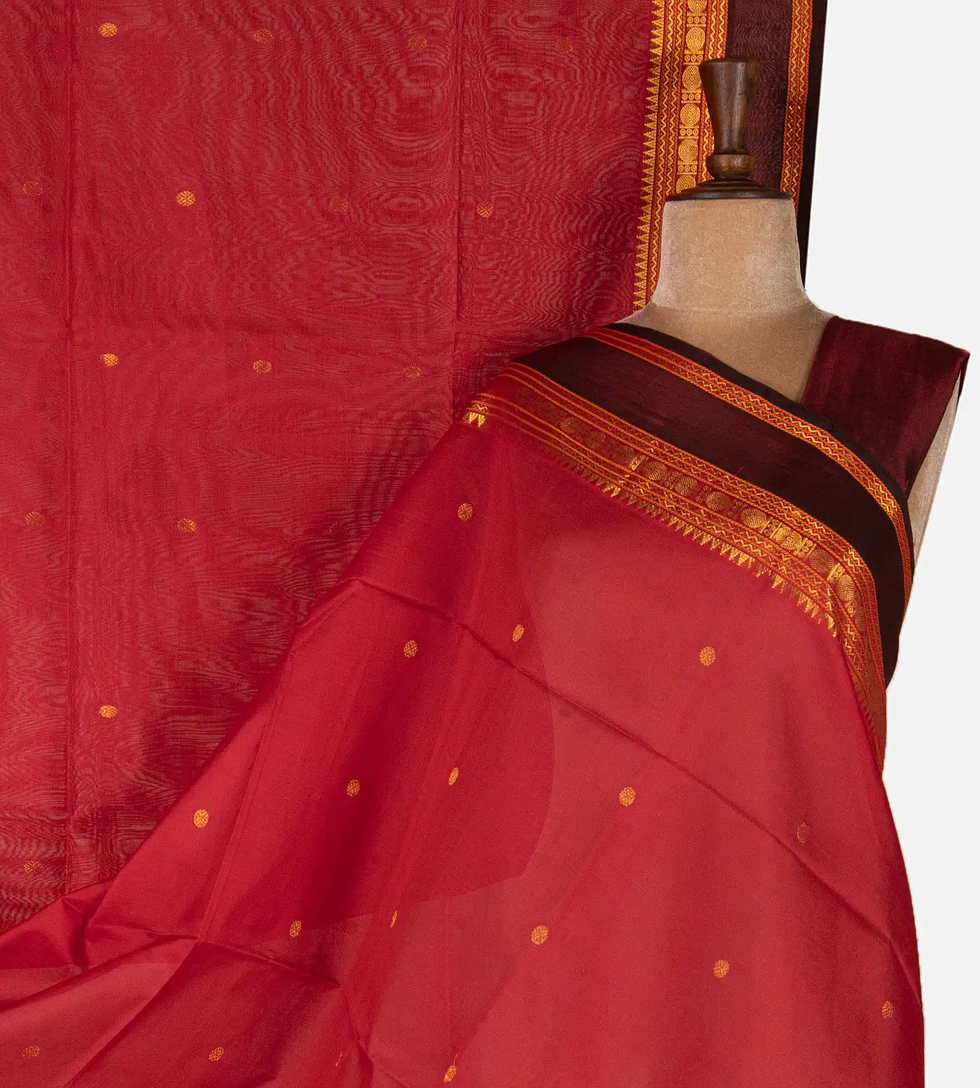 Red Cotton Silk Saree