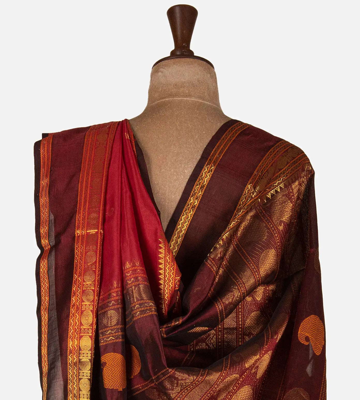 Red Cotton Silk Saree