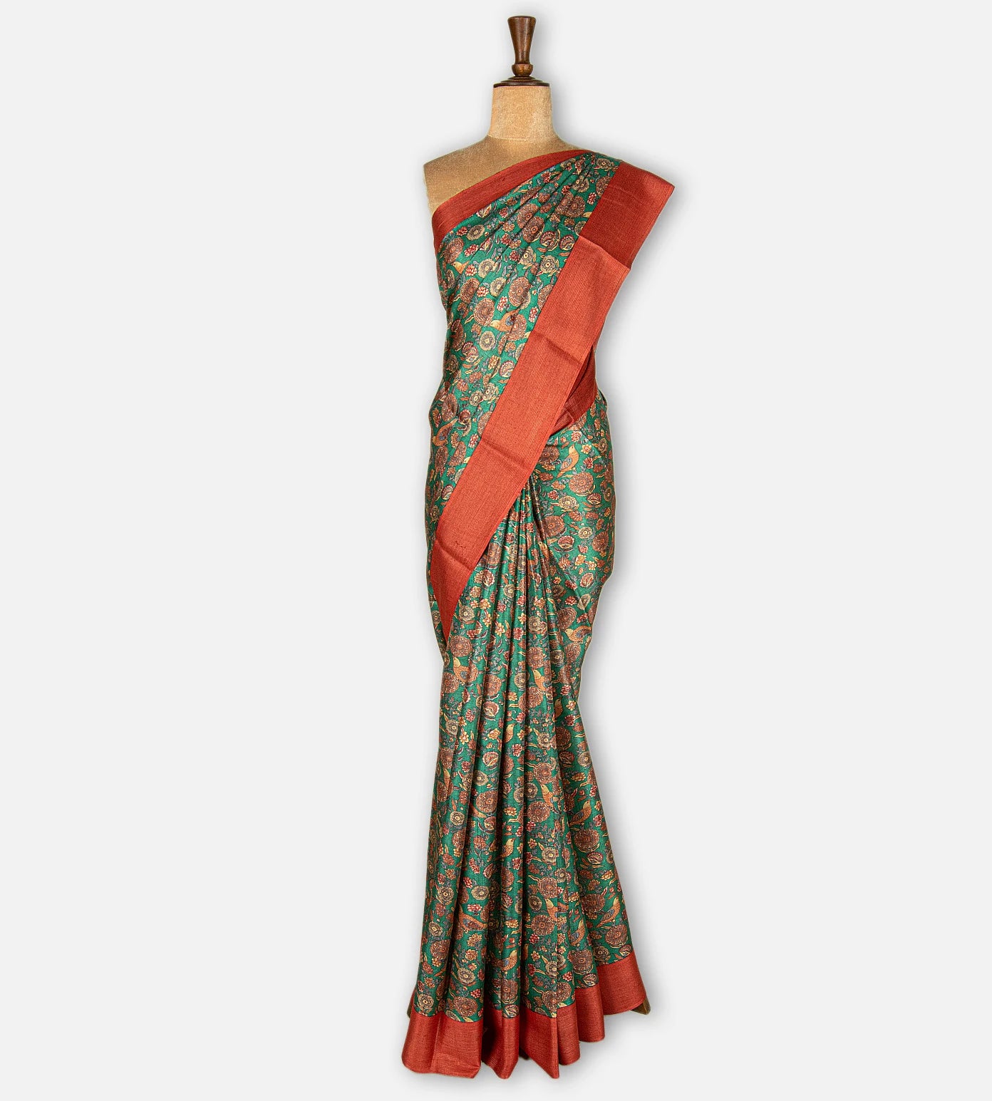 Green Tussar Printed Saree