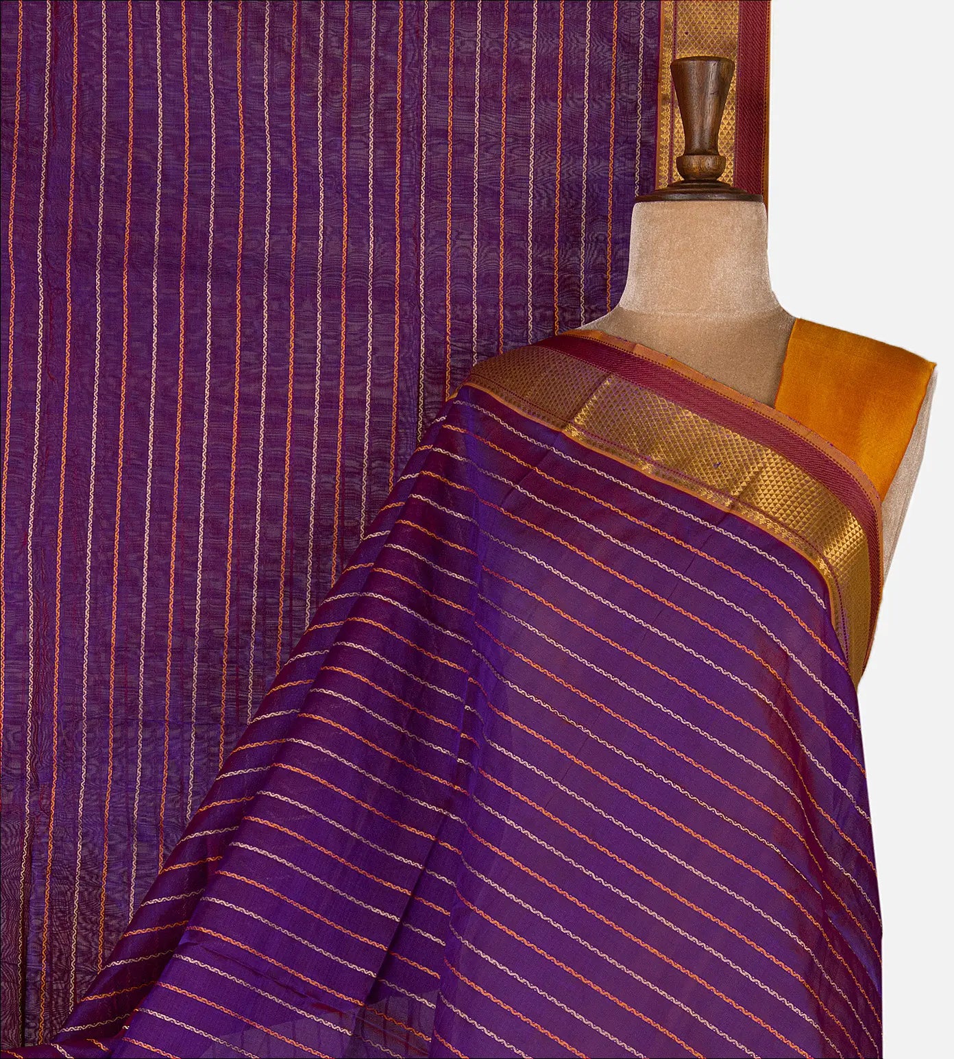 Purple Cotton Silk Saree