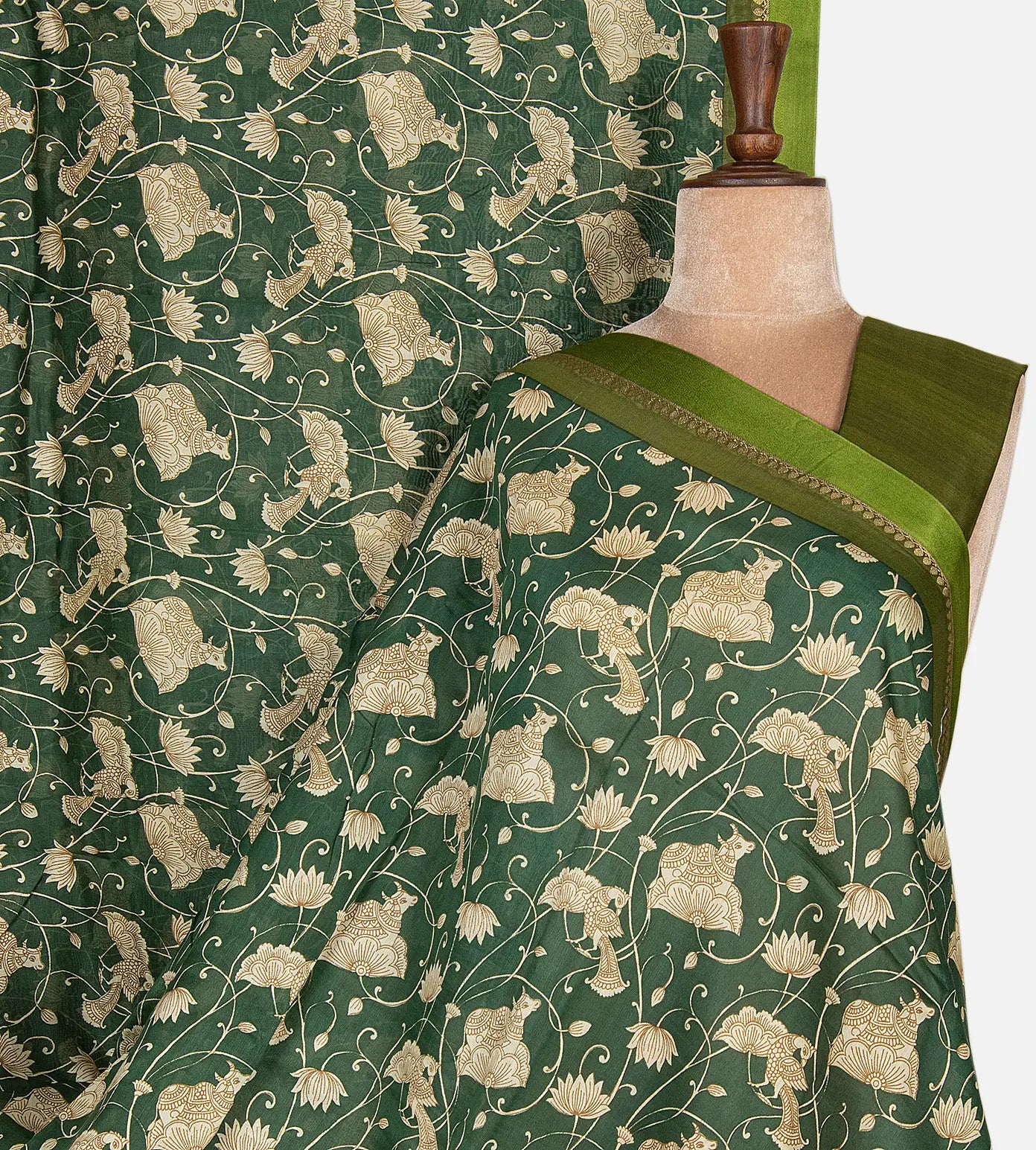 Green Chanderi Cotton Saree