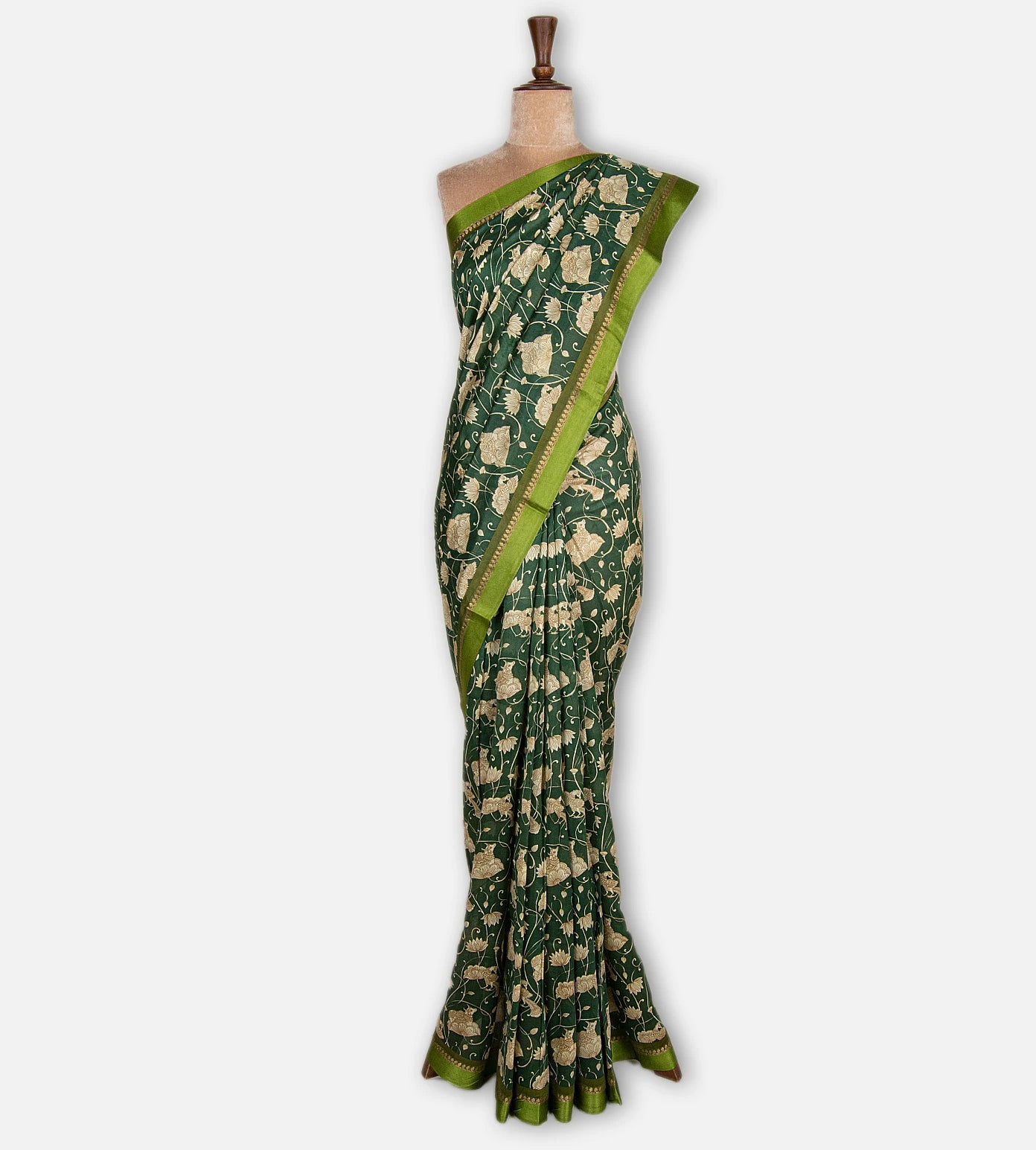 Green Chanderi Cotton Saree