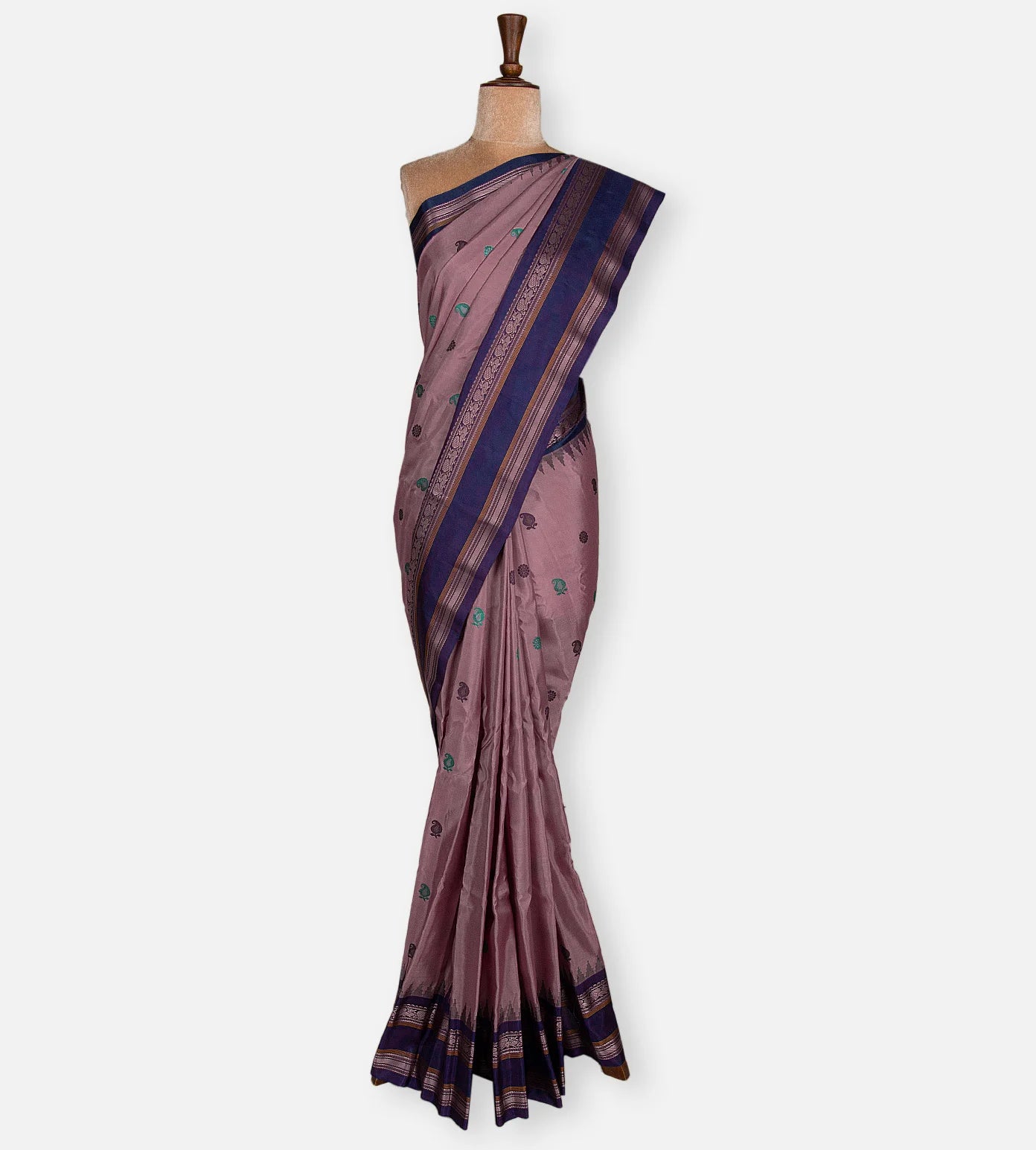 Light Pink Gadwal Silk Saree