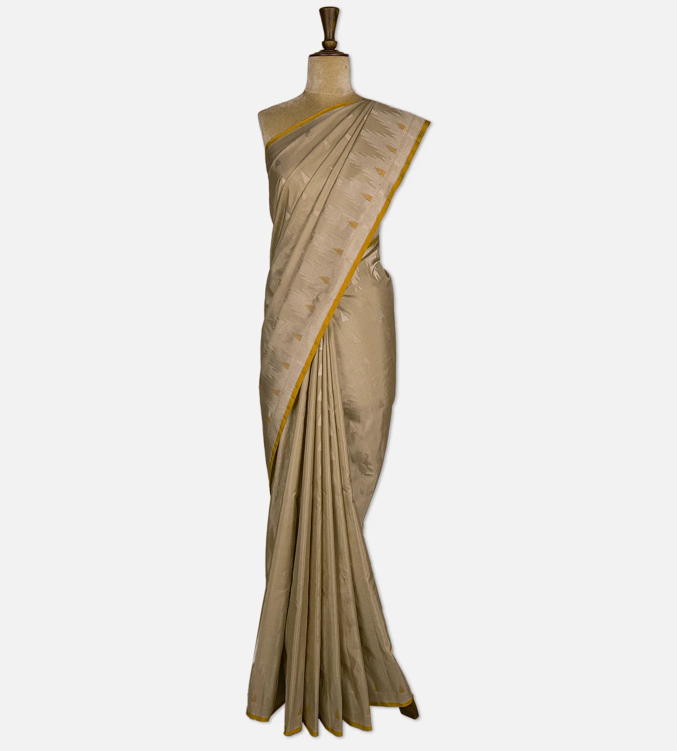 Beige Gadwal Silk Saree