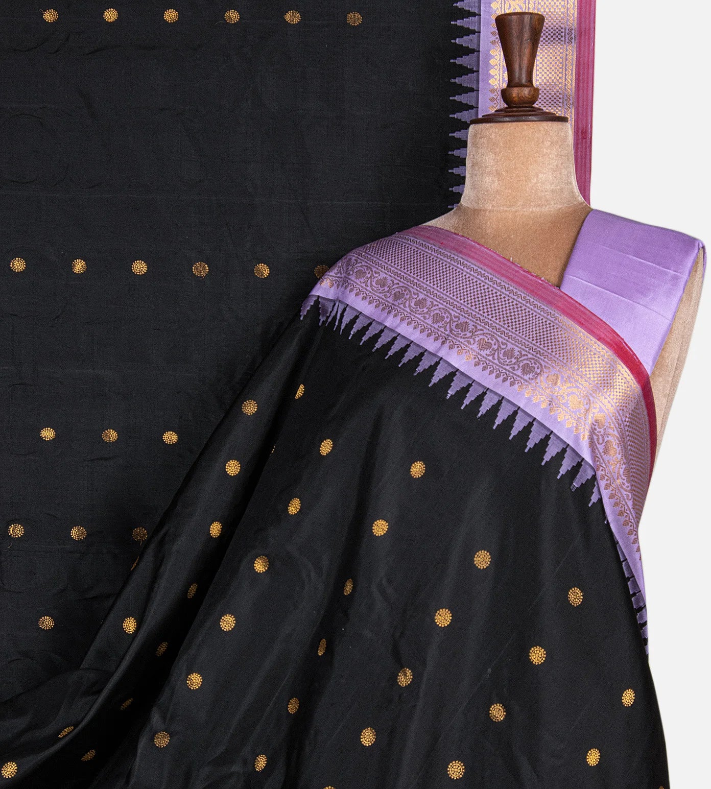 Black Gadwal Silk Saree