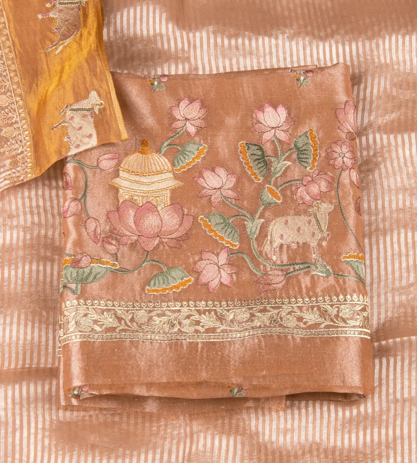 Peach Tissue Organza Salwar