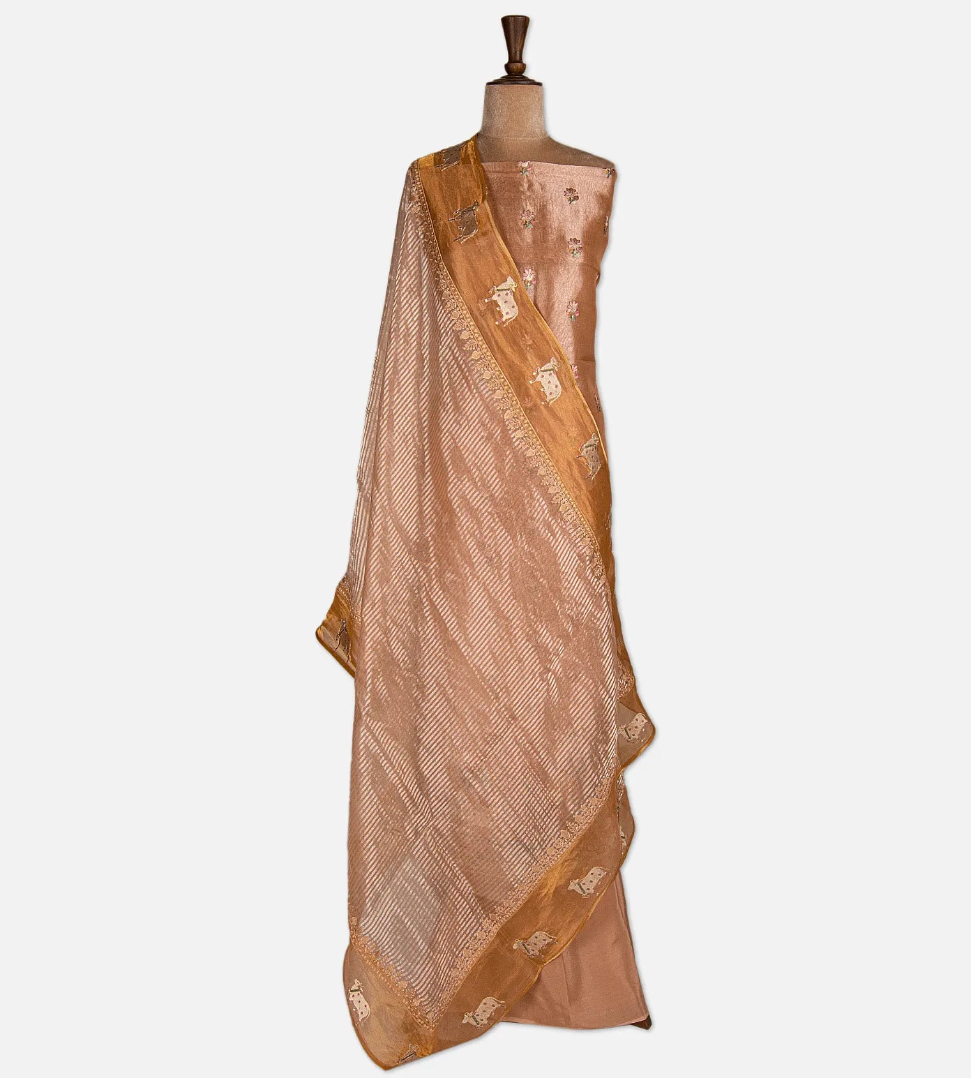 Peach Tissue Organza Salwar