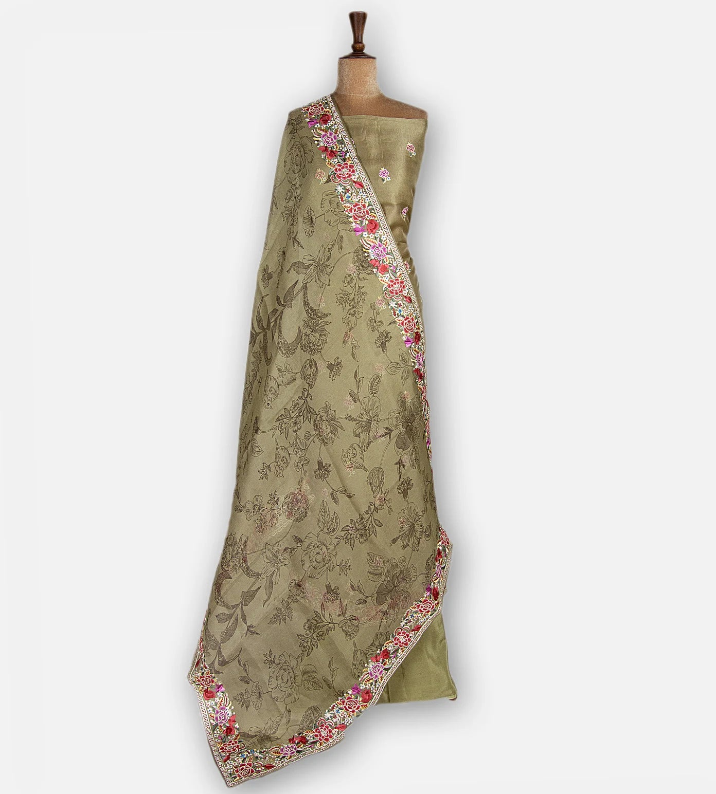 Olive Green Organza Salwar