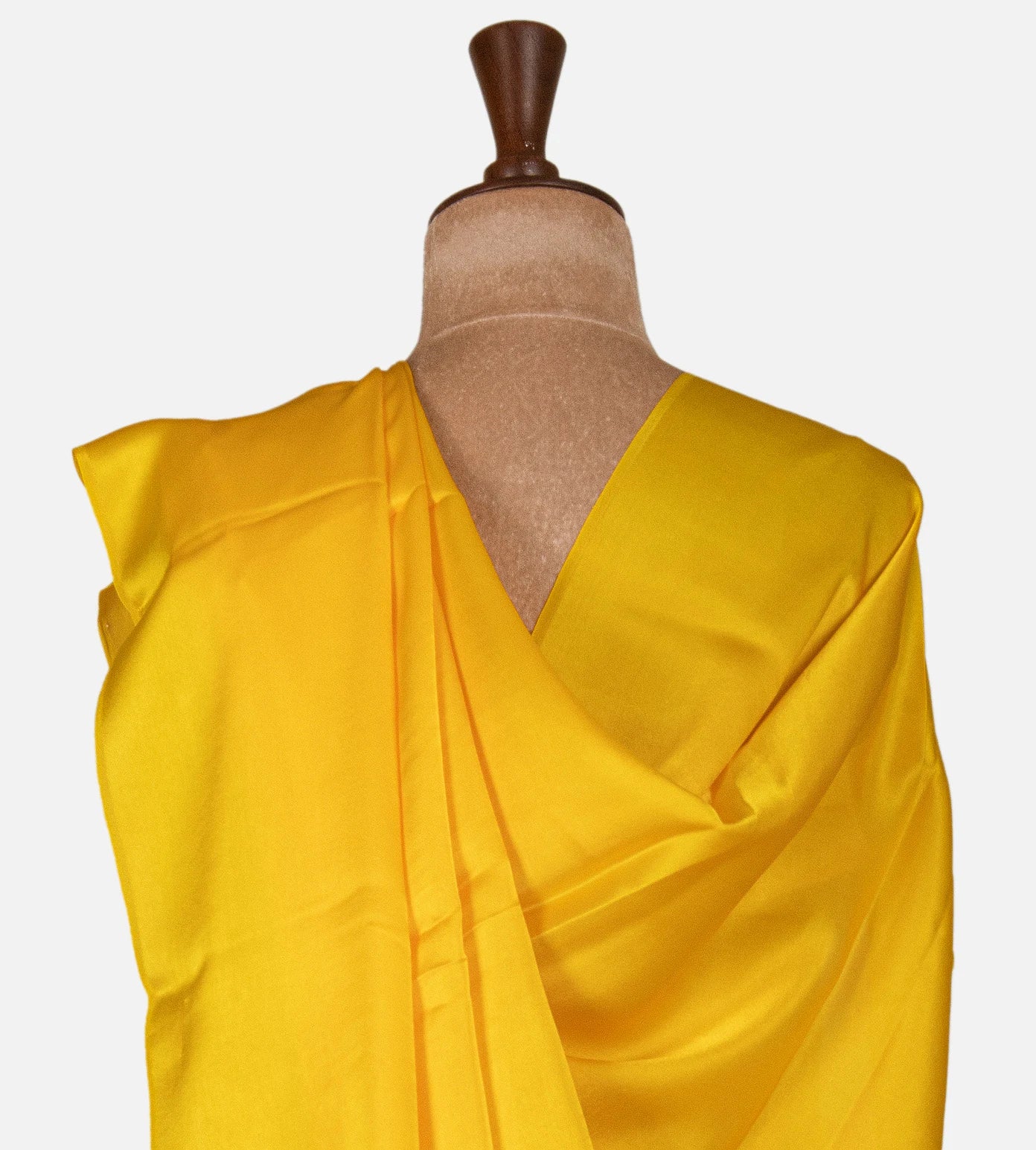 Yellow Satin Crepe saree
