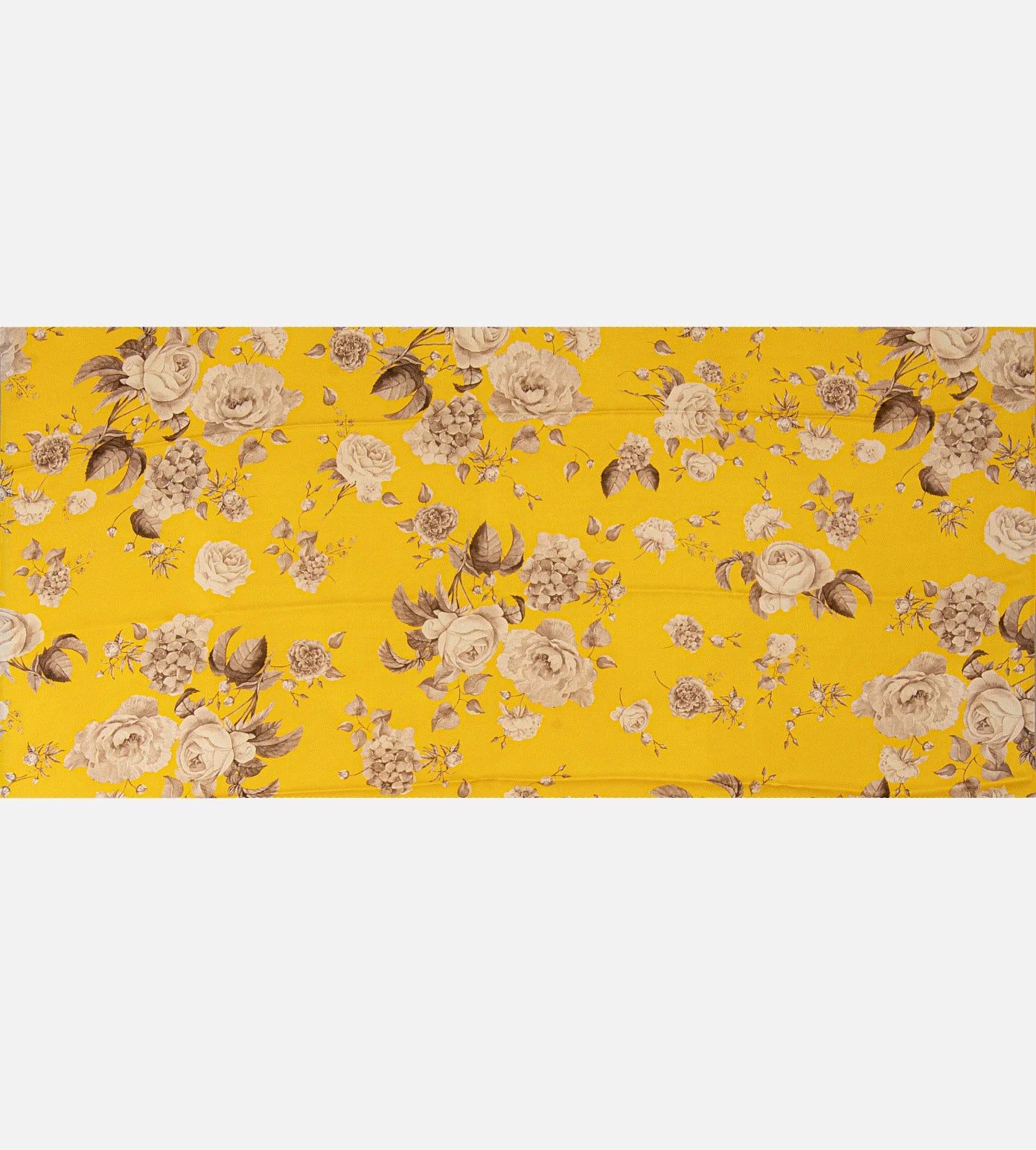 Yellow Satin Crepe saree