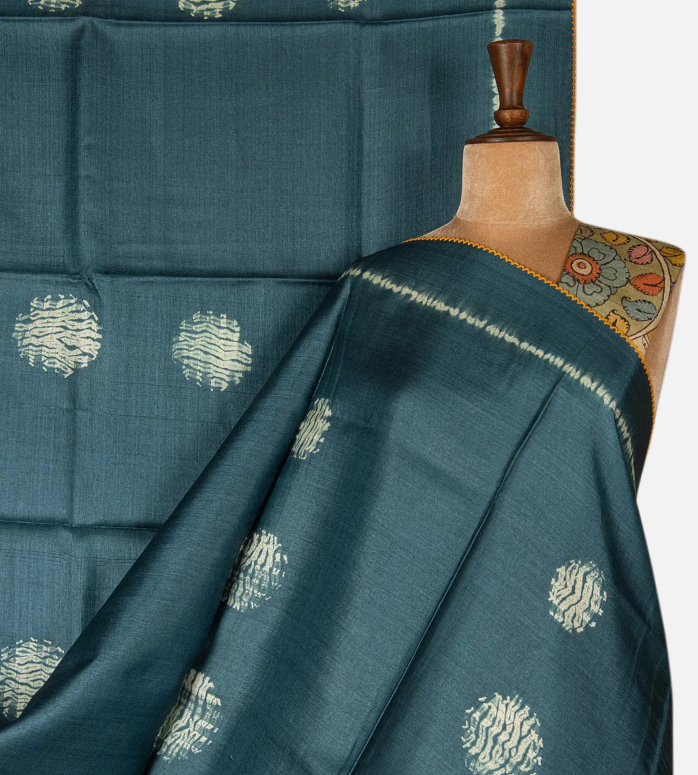 Blue Shibori Tussar Saree
