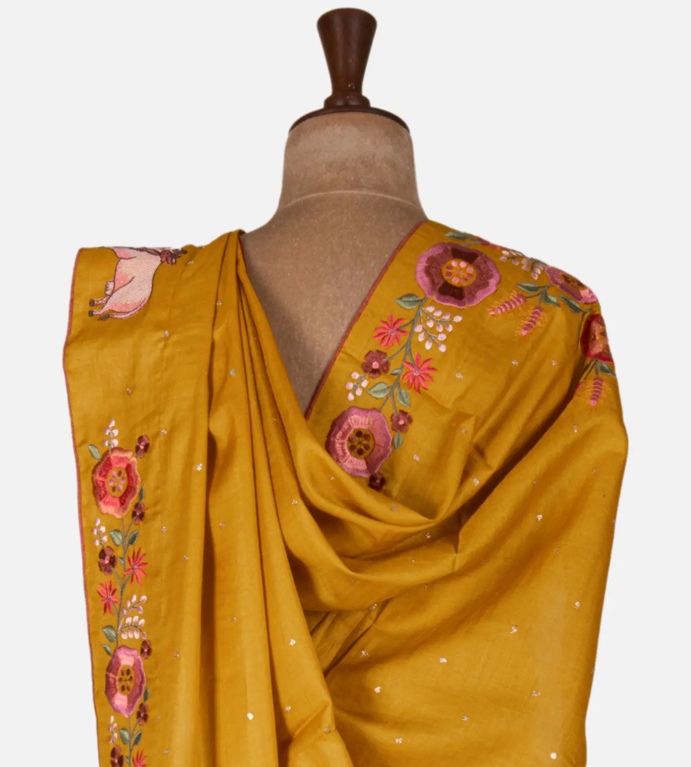 Yellow Tussar Saree