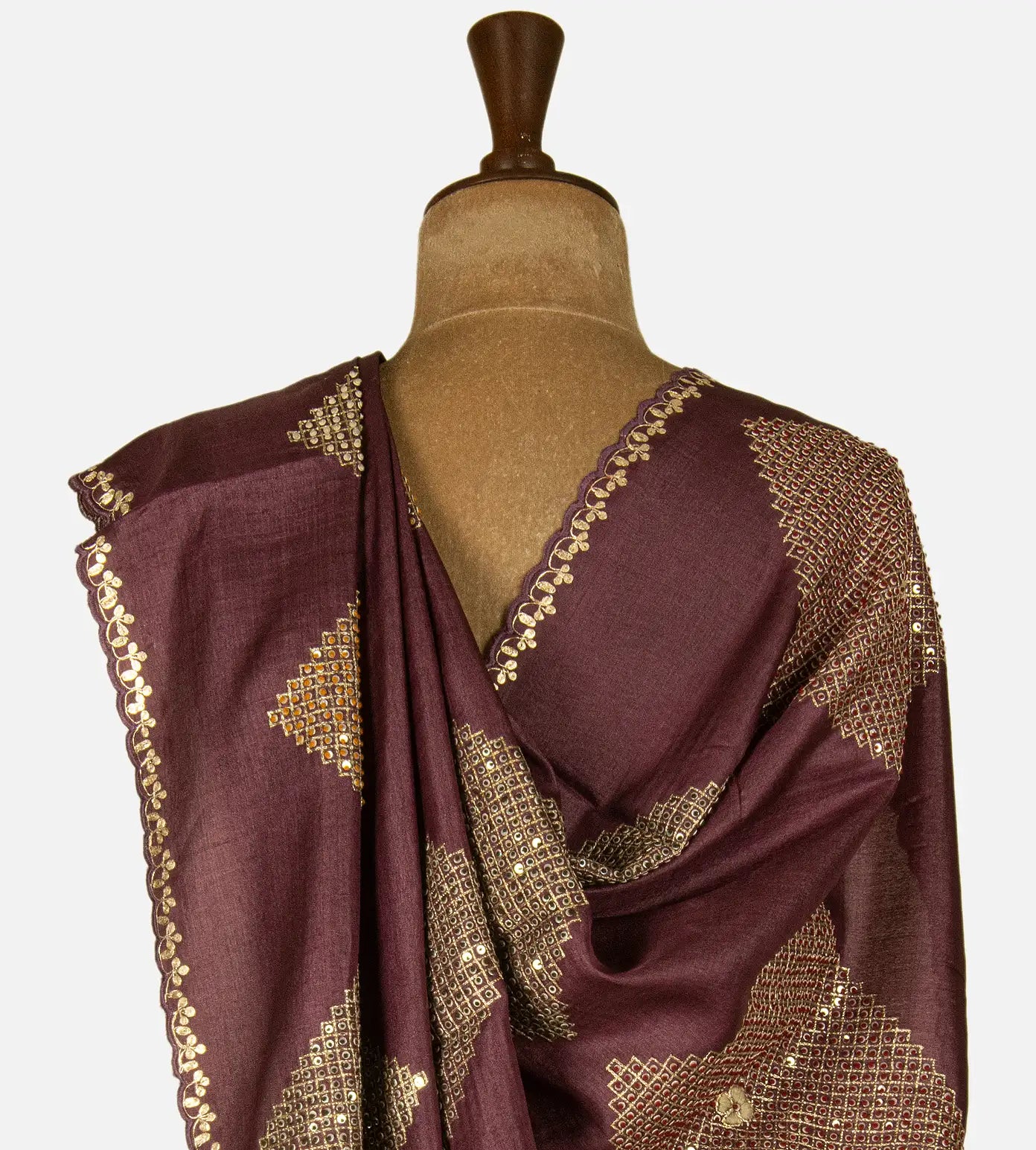 Aubergine Purple Tussar Saree