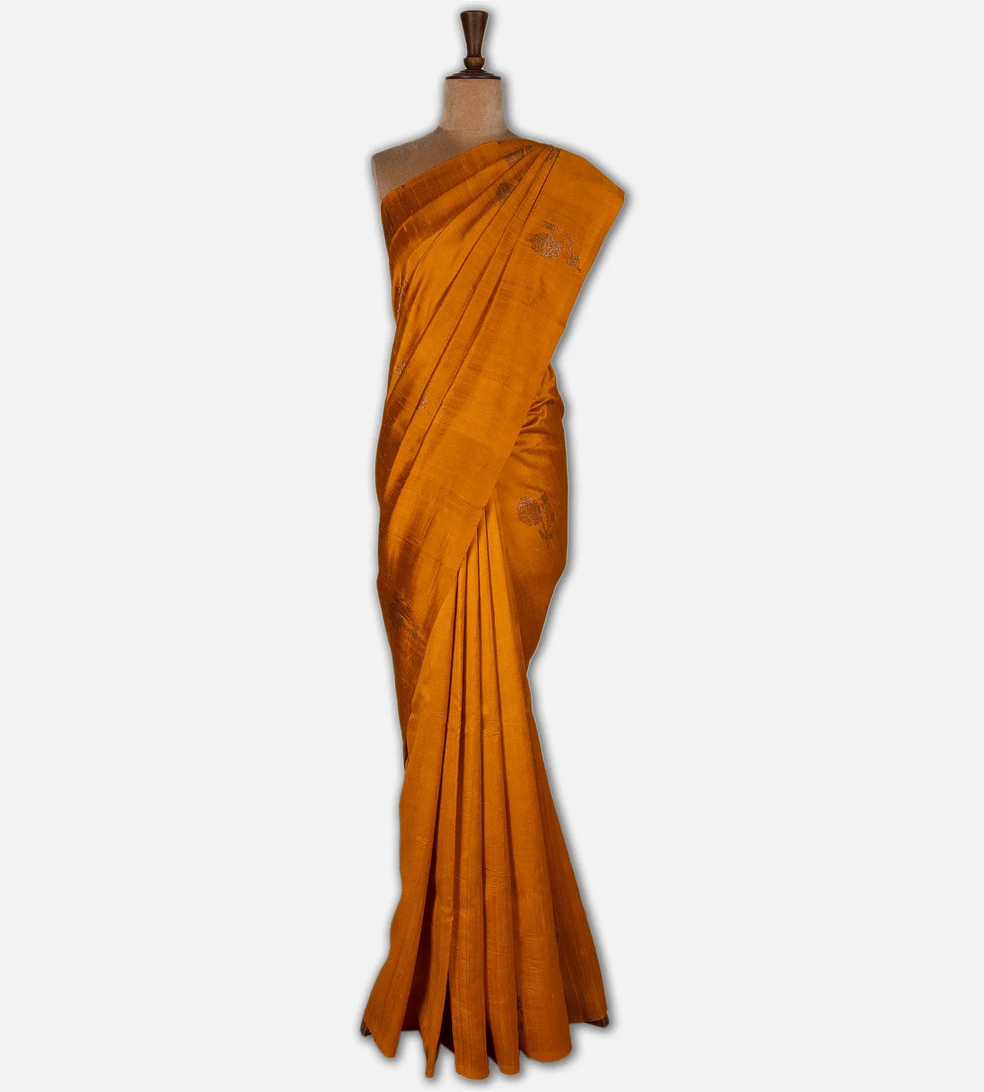 Tangerine Yellow Banarasi Tussar Saree