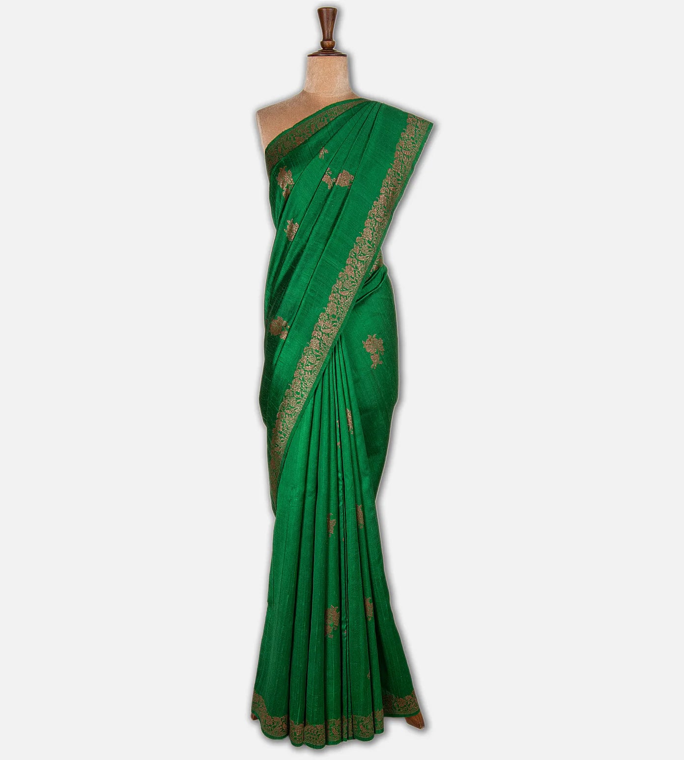 Green Banarasi Tussar Saree