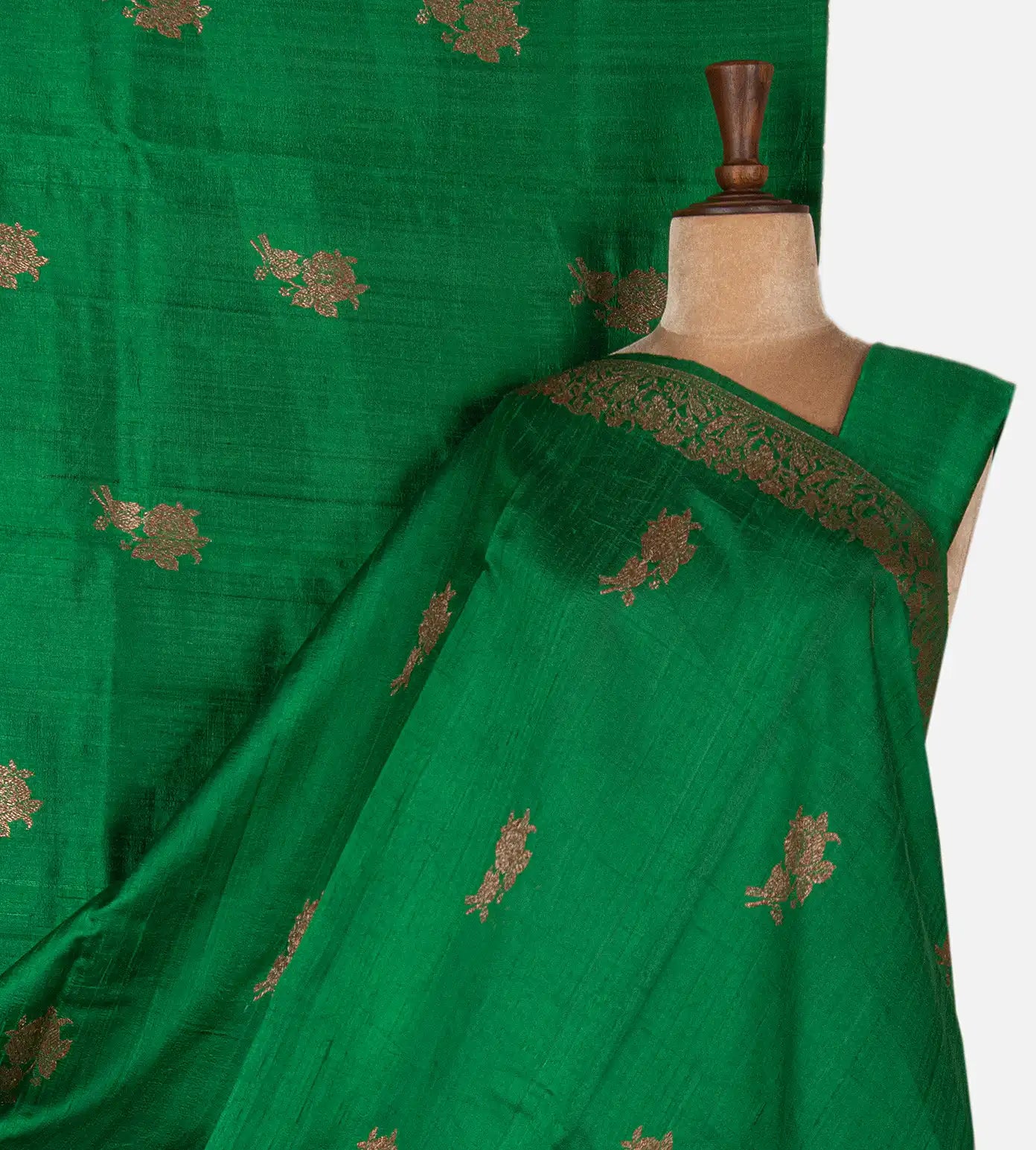 Green Banarasi Tussar Saree