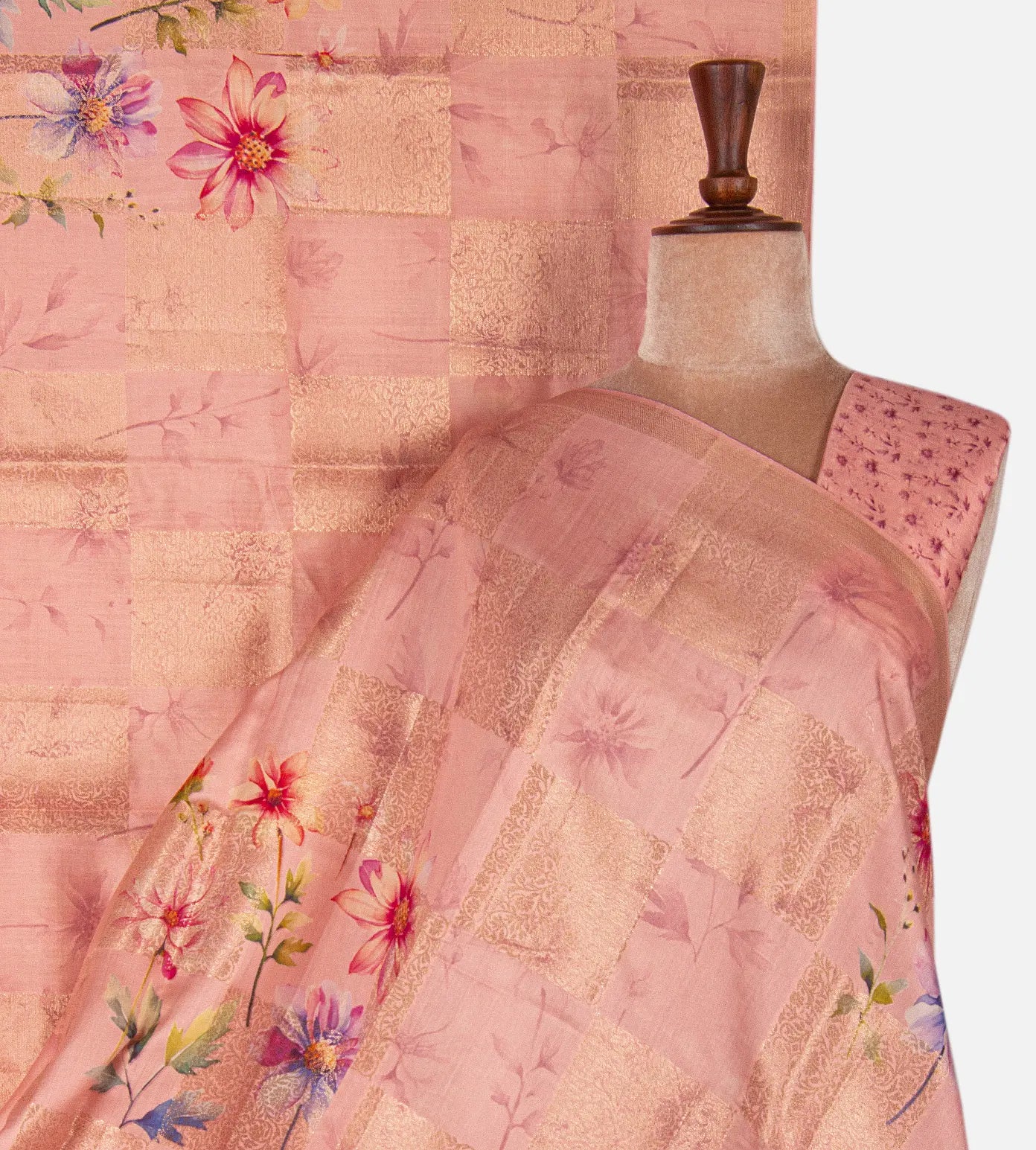 Light Peach Chaniya Silk Saree