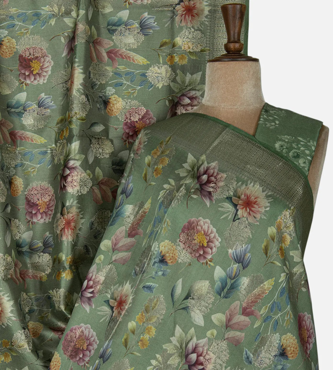 Green Chaniya Silk Saree