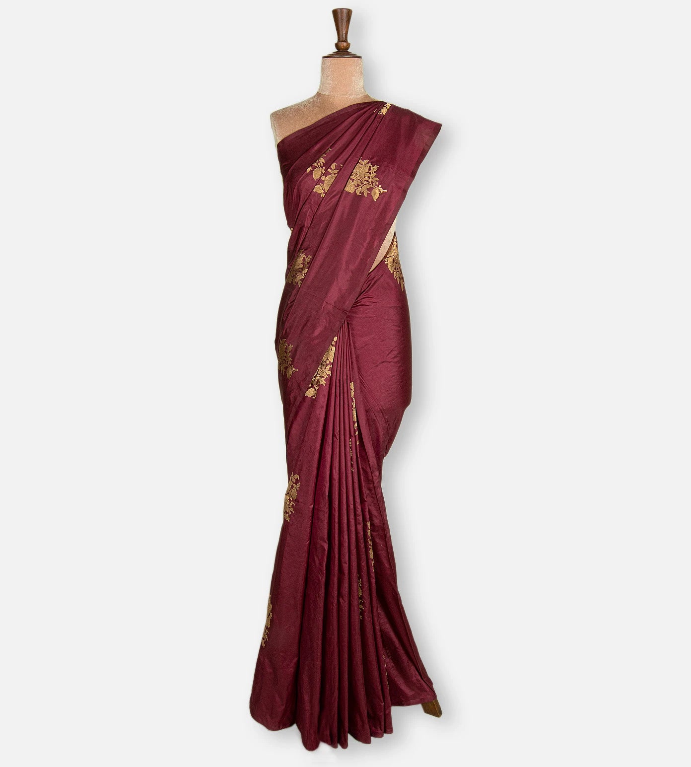 Maroon Banarasi Kattan Silk Saree