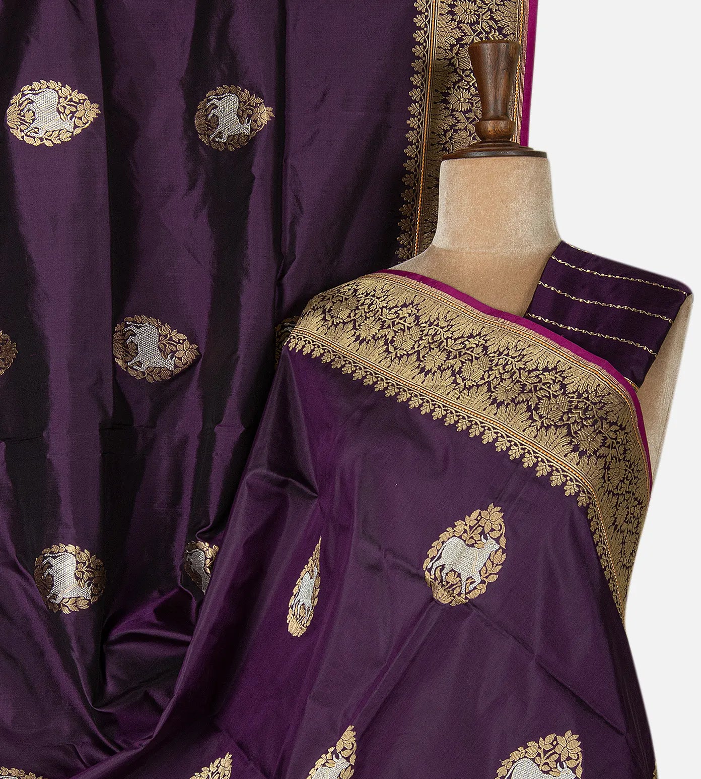 Purple Banarasi Silk Saree