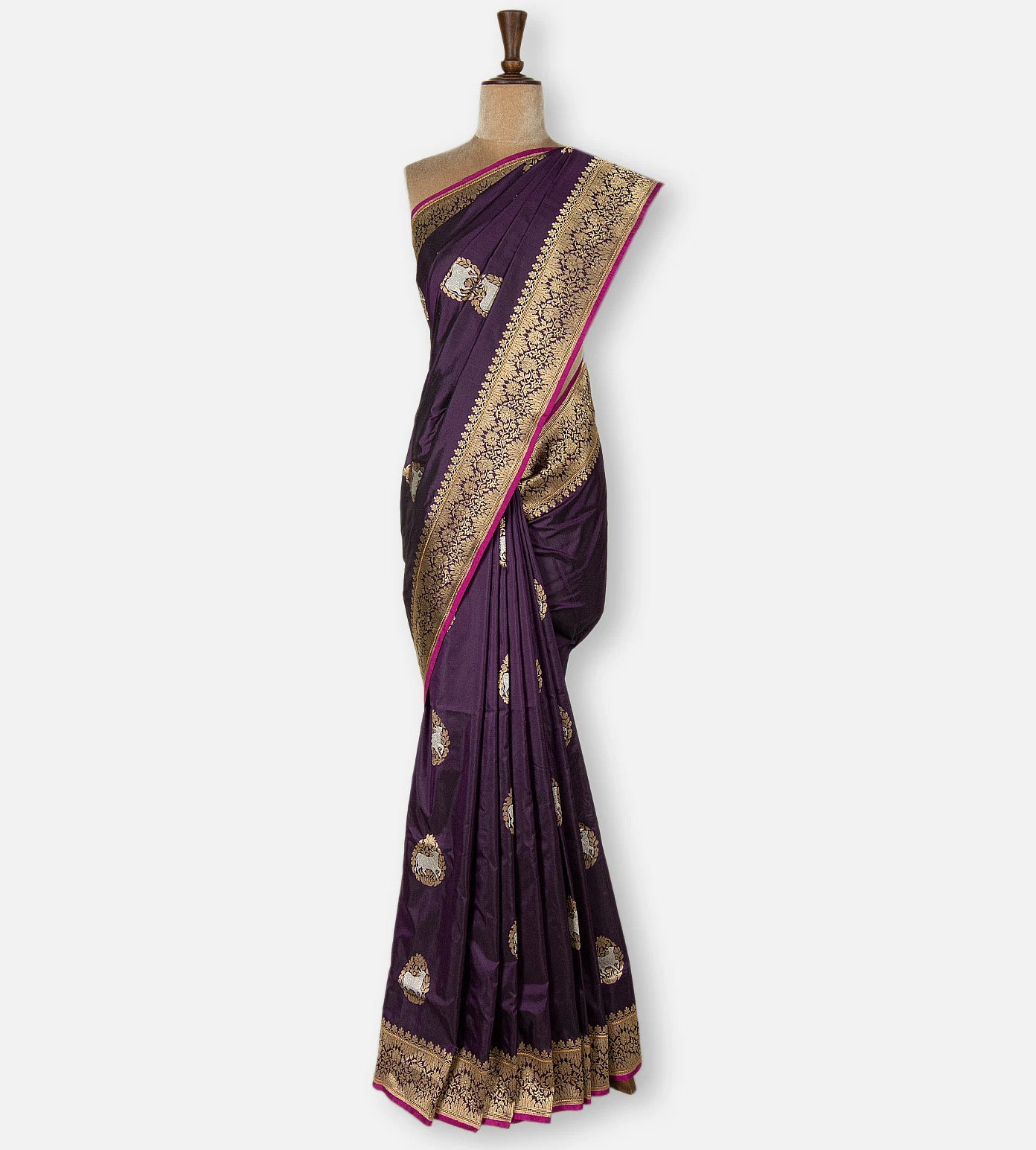 Purple Banarasi Silk Saree