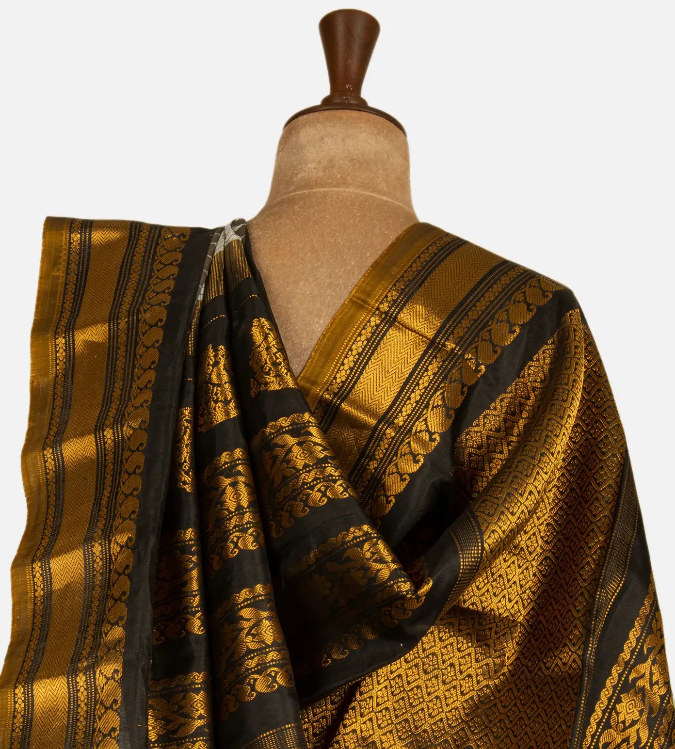 Grey Gadwal Silk Saree