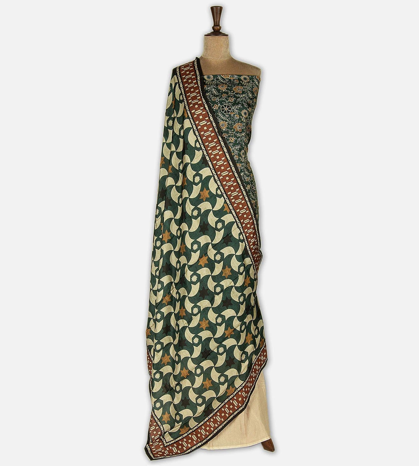 Green Semi Tussar Salwar