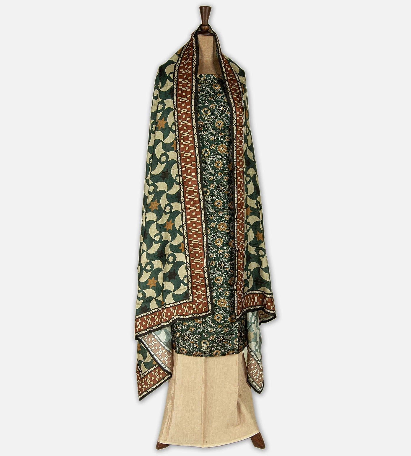 Green Semi Tussar Salwar