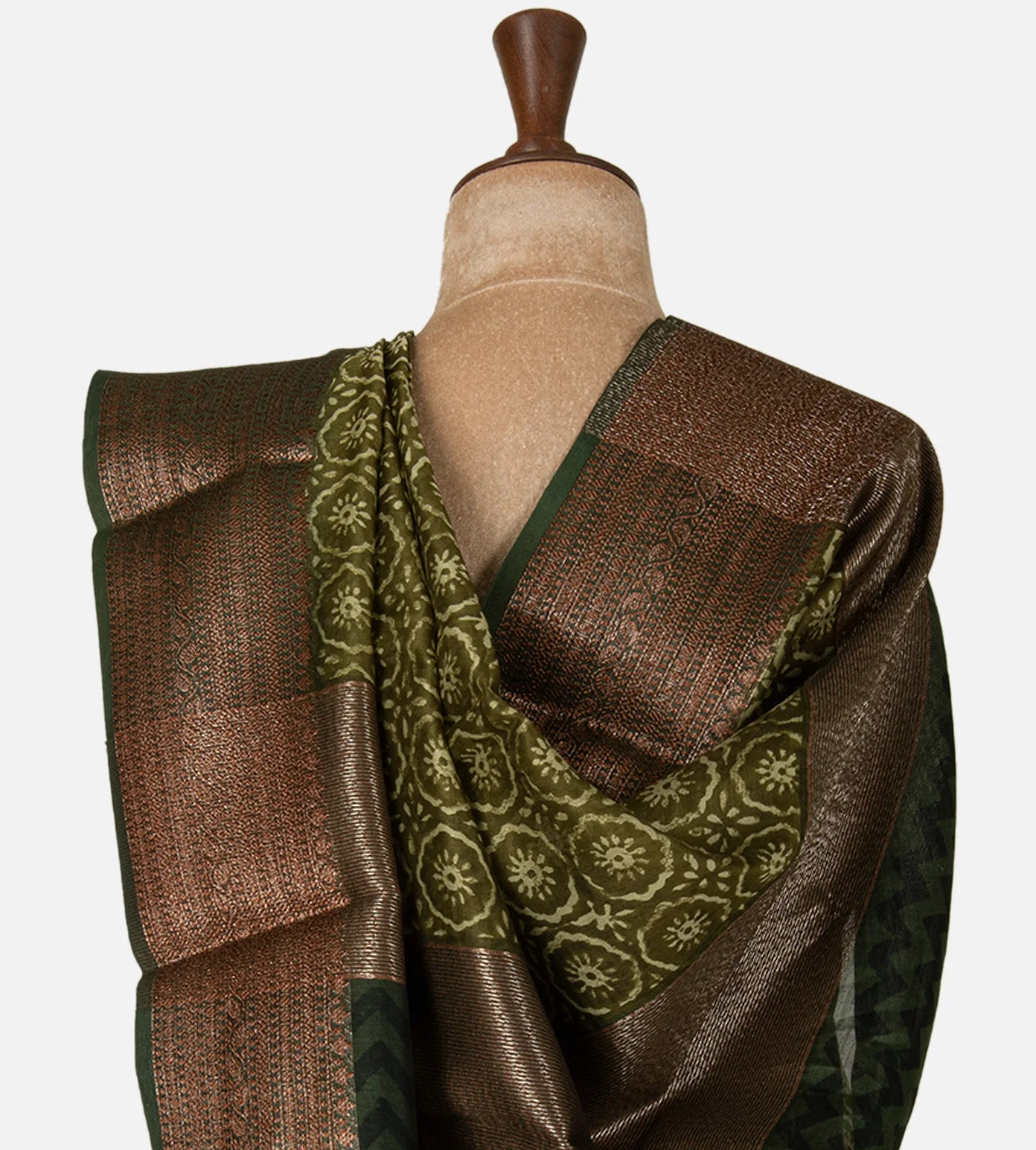 Green Chanderi Cotton Saree