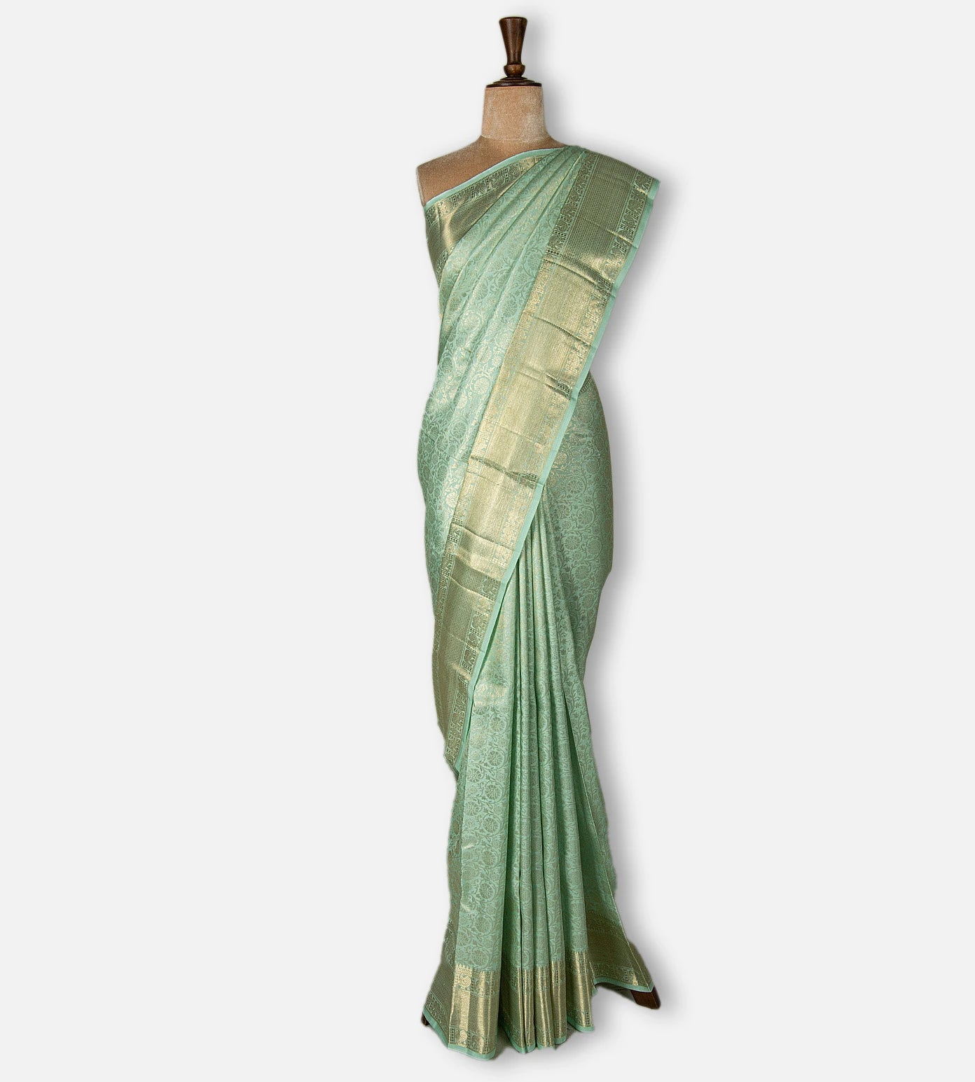 Pistachio Green Kanchipuram Silk Saree
