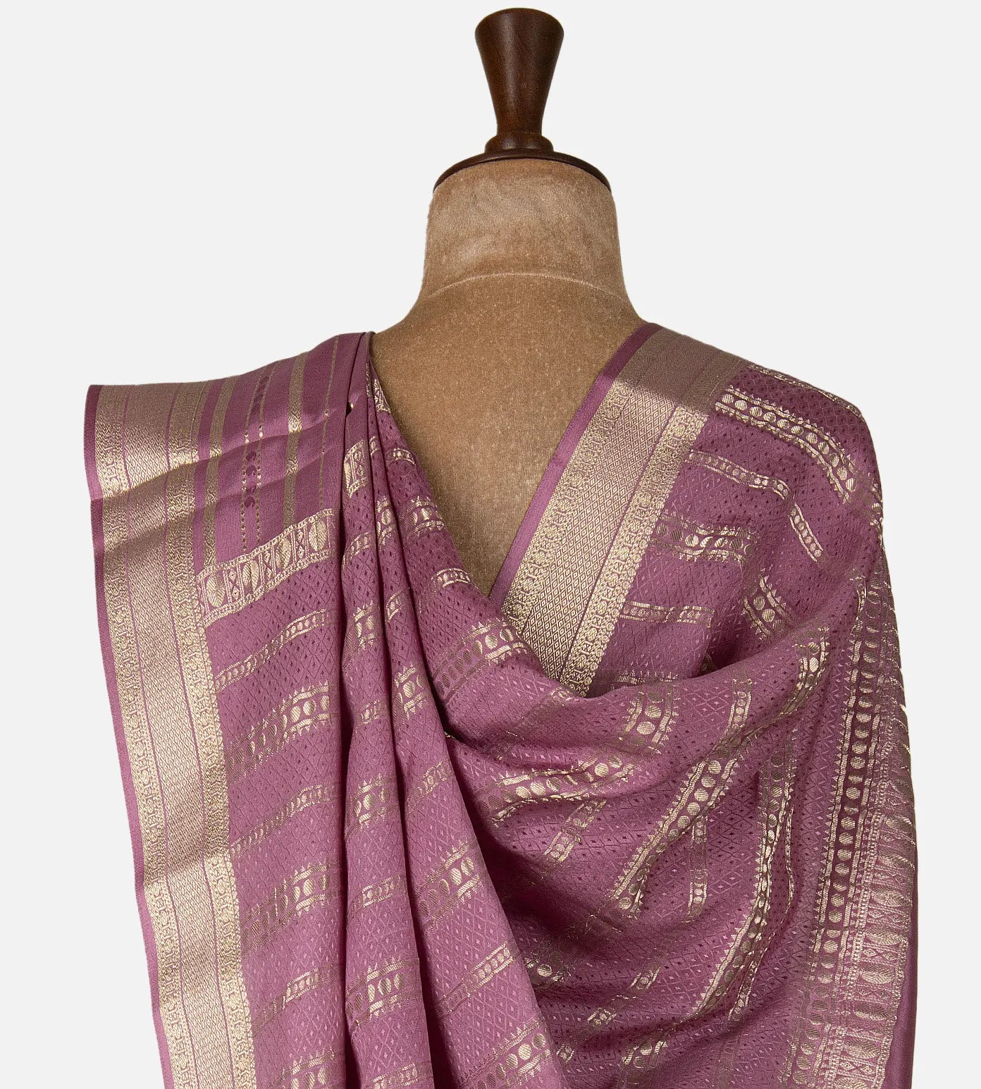Pink Mysore Crepe Saree