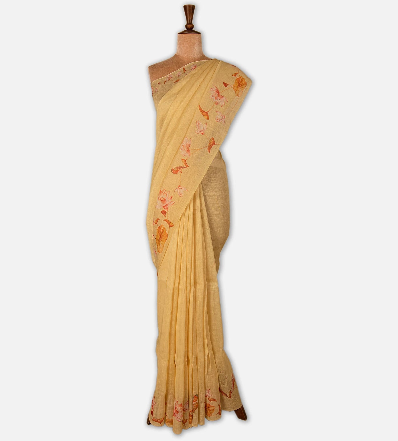 Yellow Linen Saree