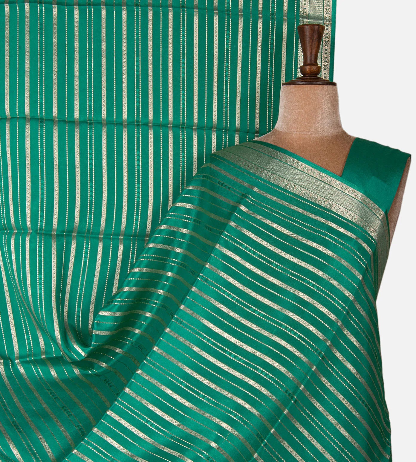 Deep Teal Mysore Crepe Saree