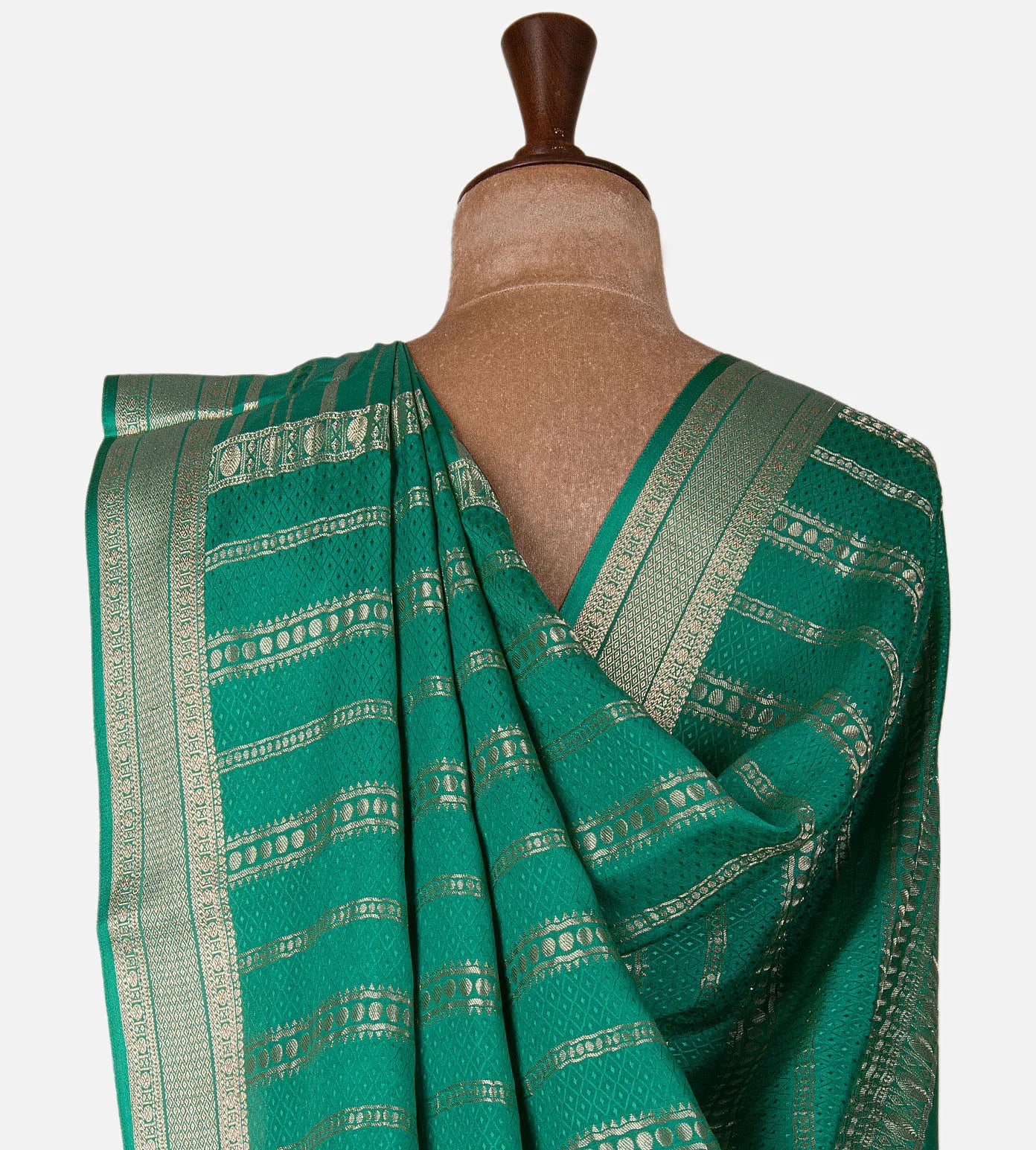 Deep Teal Mysore Crepe Saree
